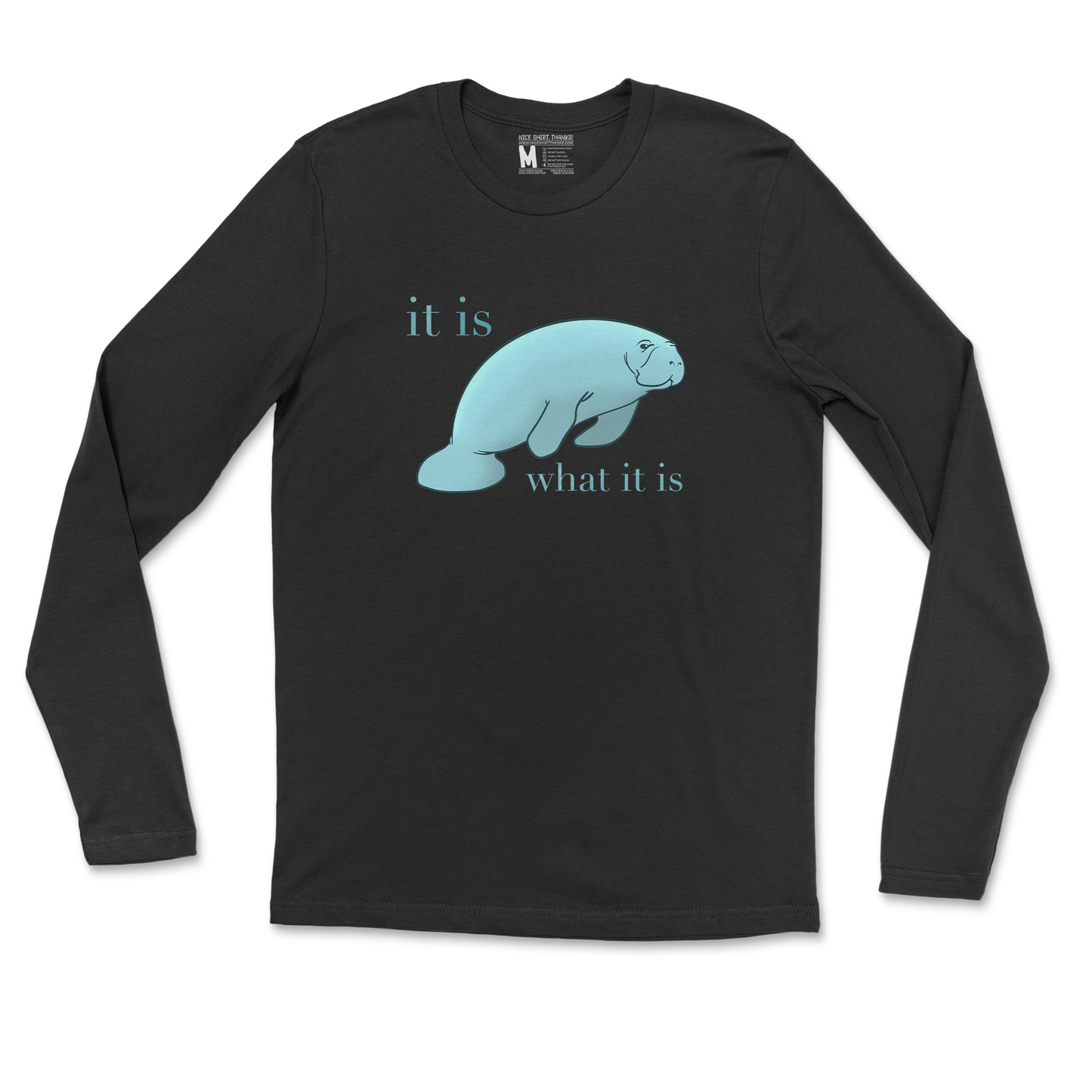 Gildan SoftStyle Long Sleeve Manatee in Black