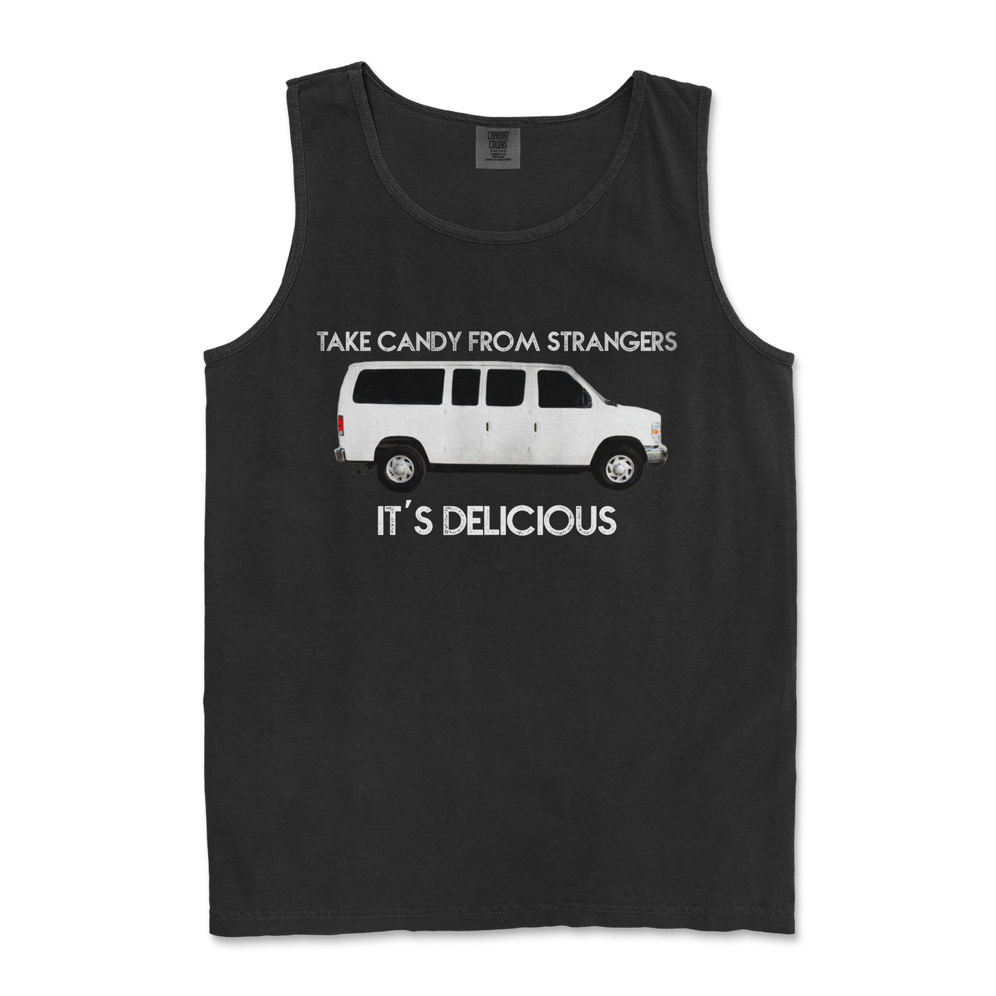 Comfort Colors Tank Top Stranger Danger in Black