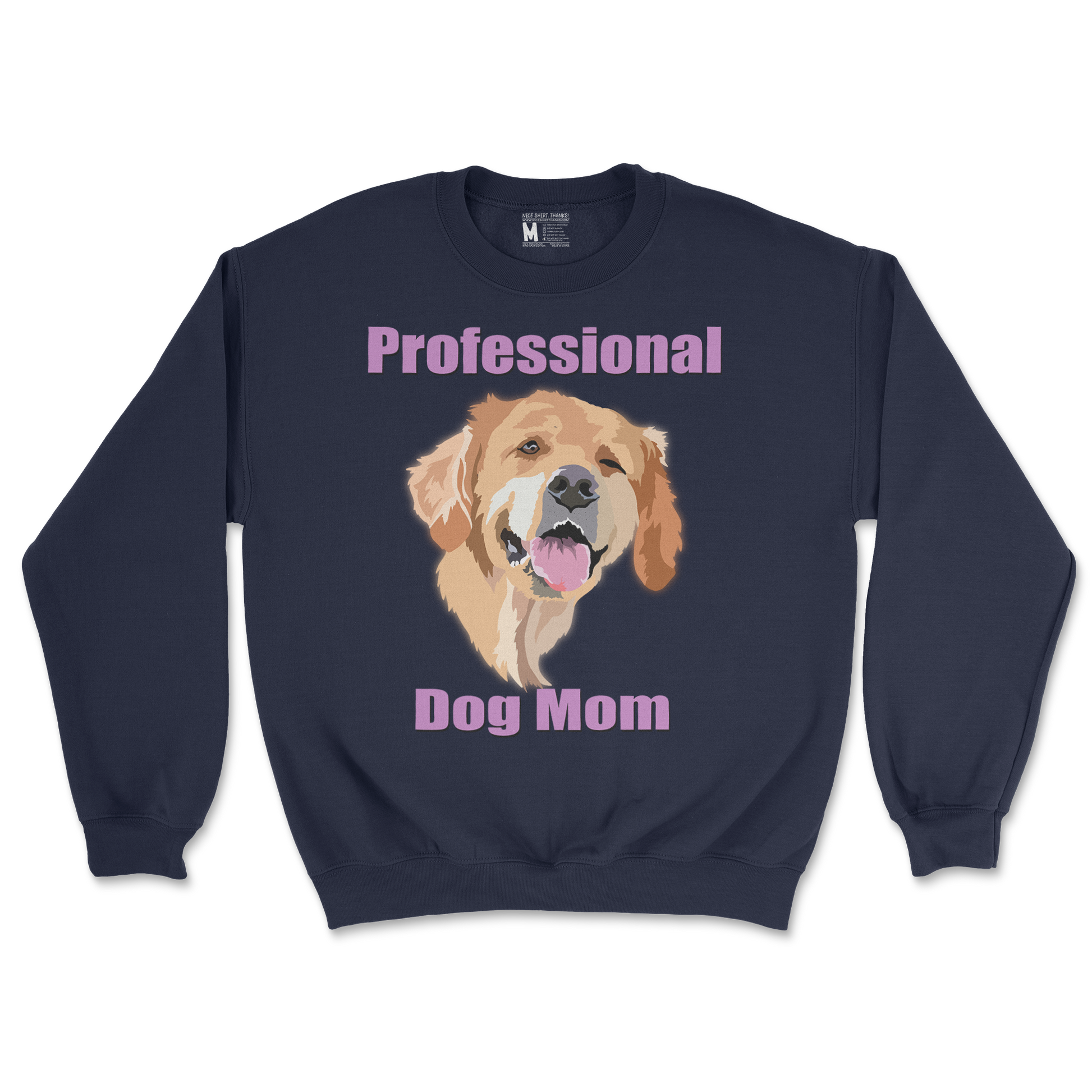 Gildan SoftStyle Crew Neck Dog Mom in Navy
