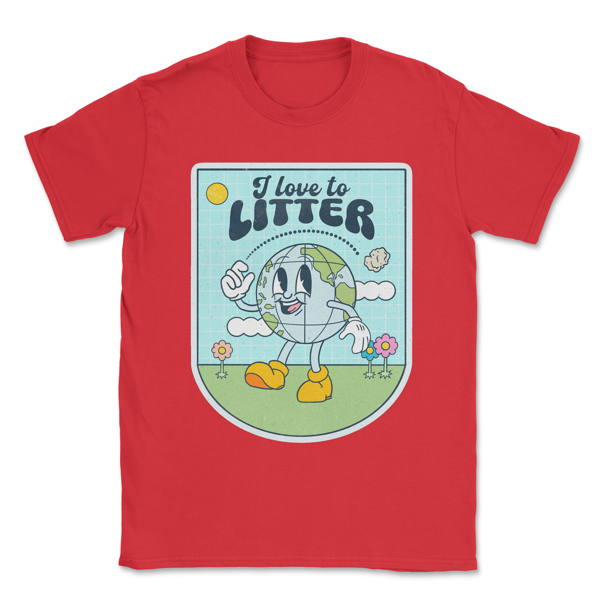Heavy Blend T-Shirt Earth Day in Red