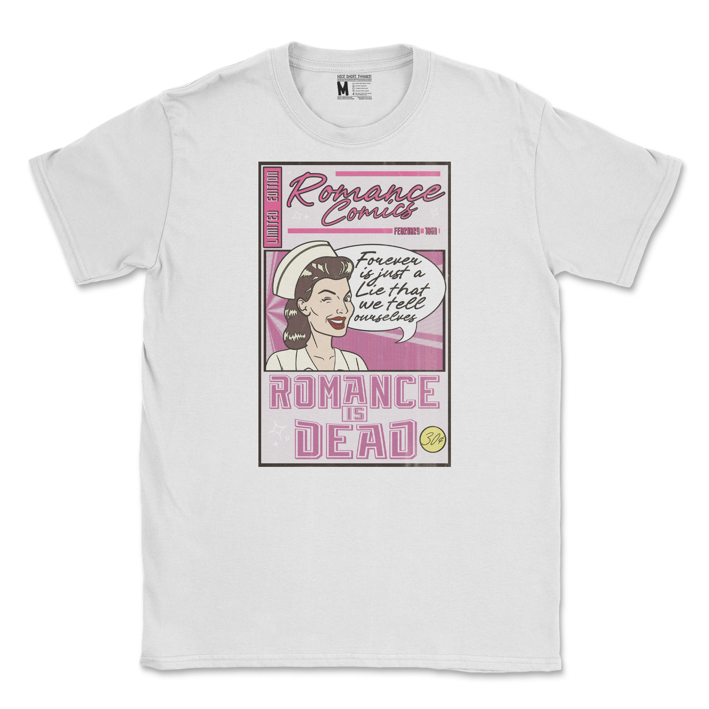 Gildan SoftStyle T-Shirt Romance is Dead in White