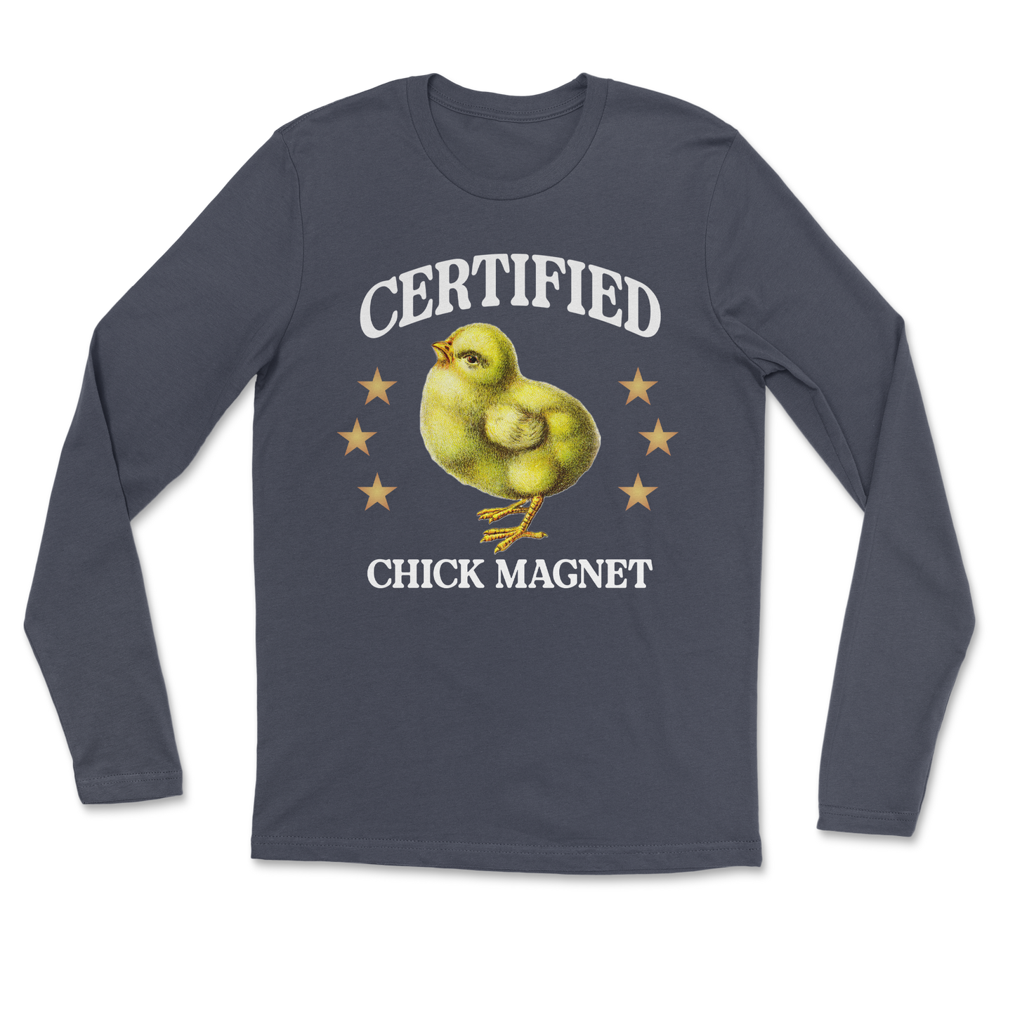 Heavy Blend Long Sleeve Chick Magnet in Navy