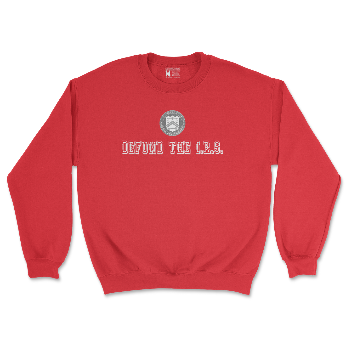 Gildan SoftStyle Crew Neck Defund The I.R.S. in Red