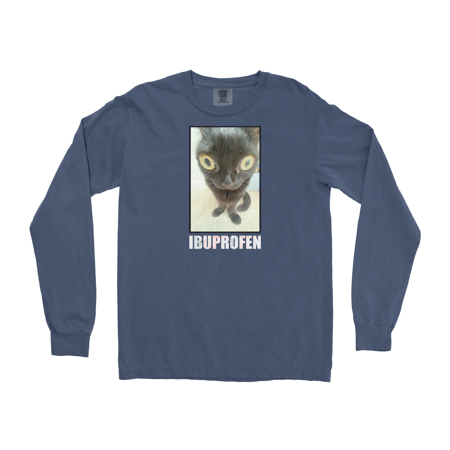 Comfort Colors Long Sleeve Ibuprofen in Midnight