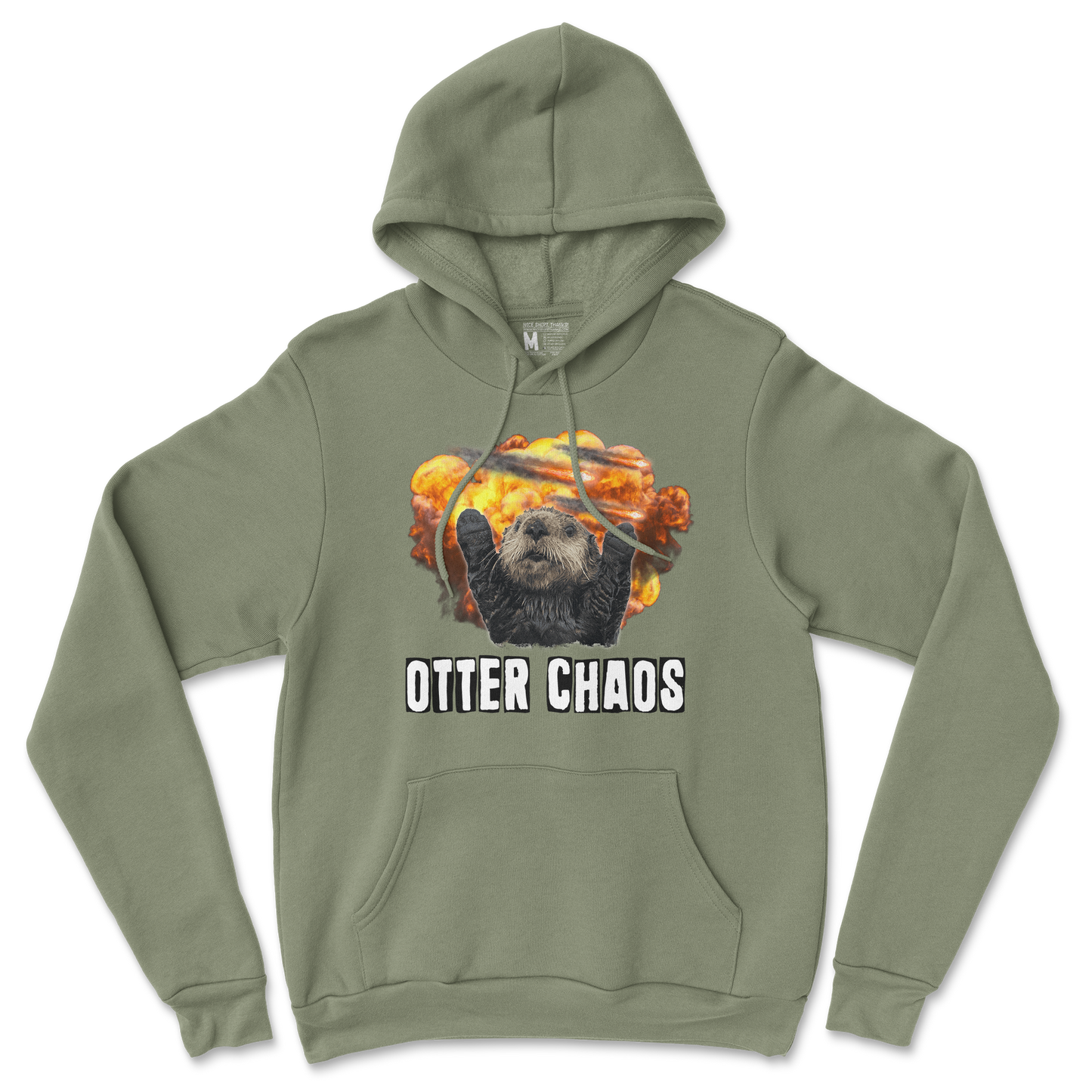 Gildan SoftStyle Hoodie Otter Chaos in Military Green