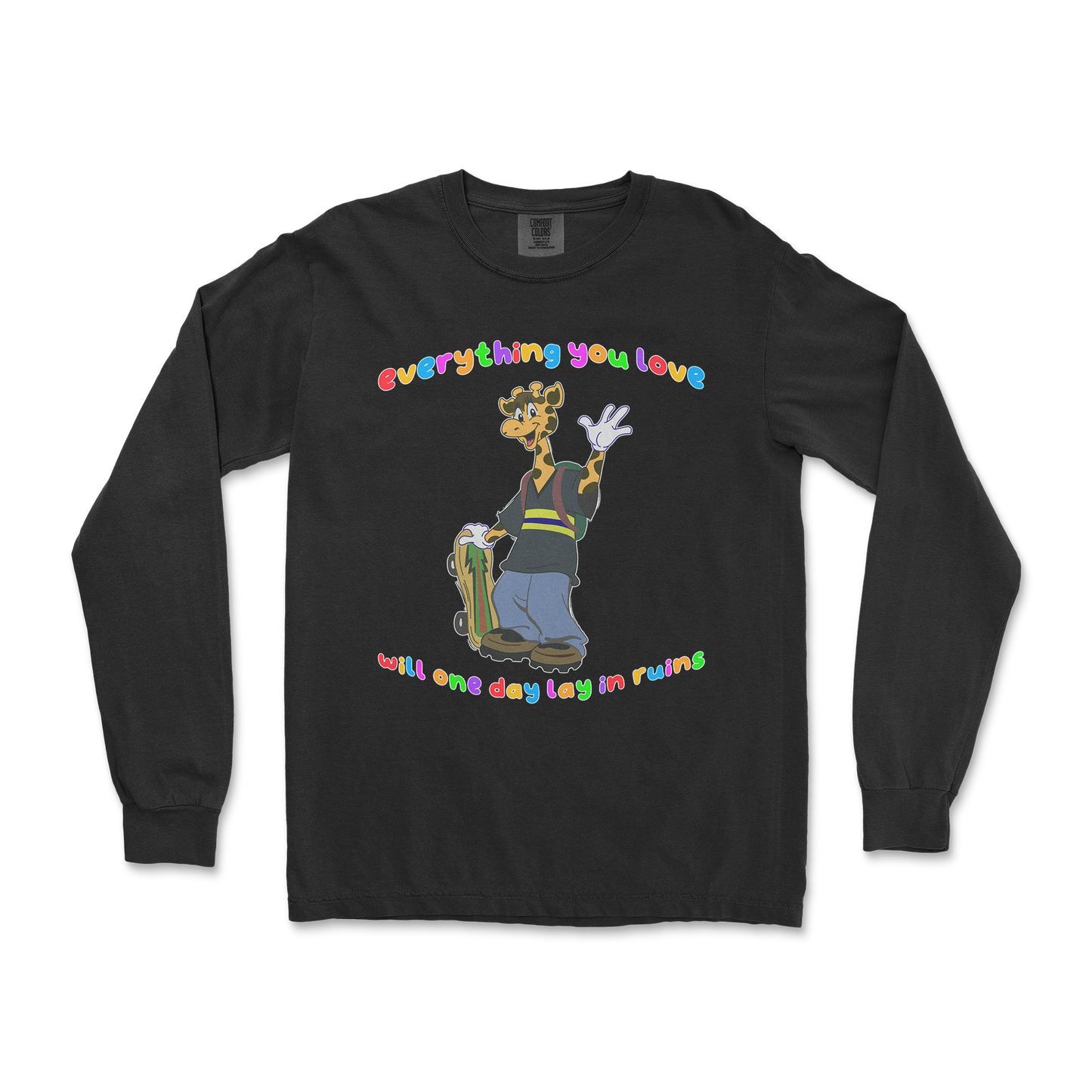 Comfort Colors Long Sleeve Jerry the Giraffe in Black