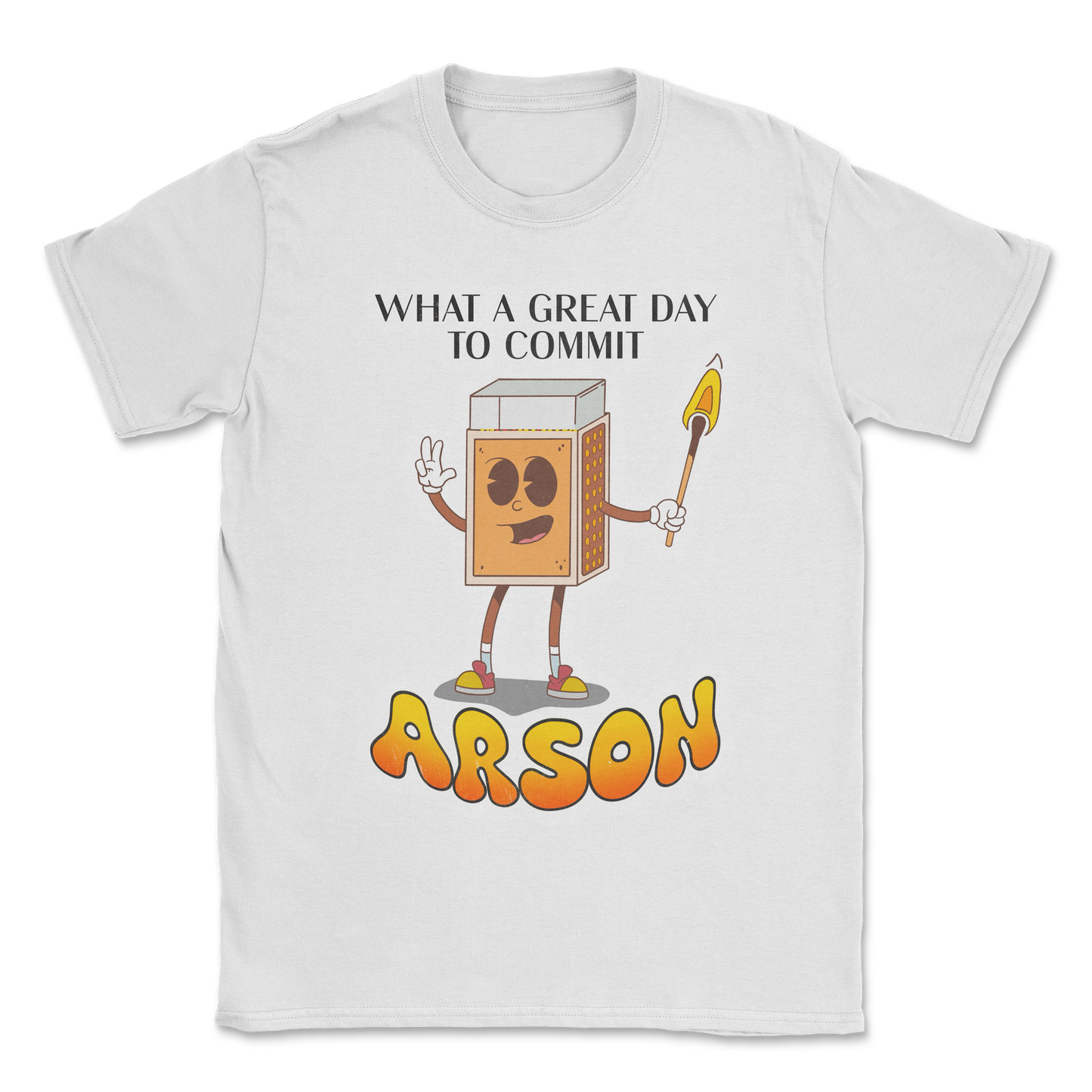 Heavy Blend T-Shirt Commit Arson in White