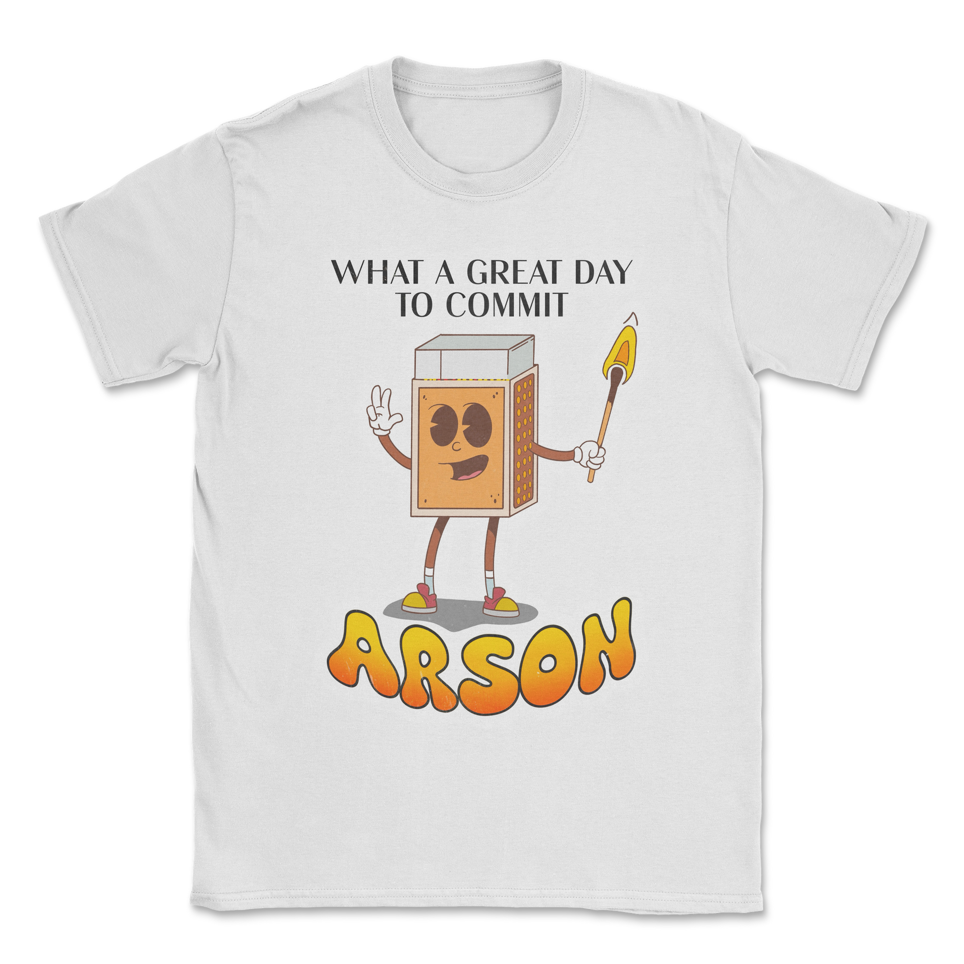 Heavy Blend T-Shirt Commit Arson in White