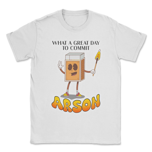Heavy Blend T-Shirt Commit Arson in White
