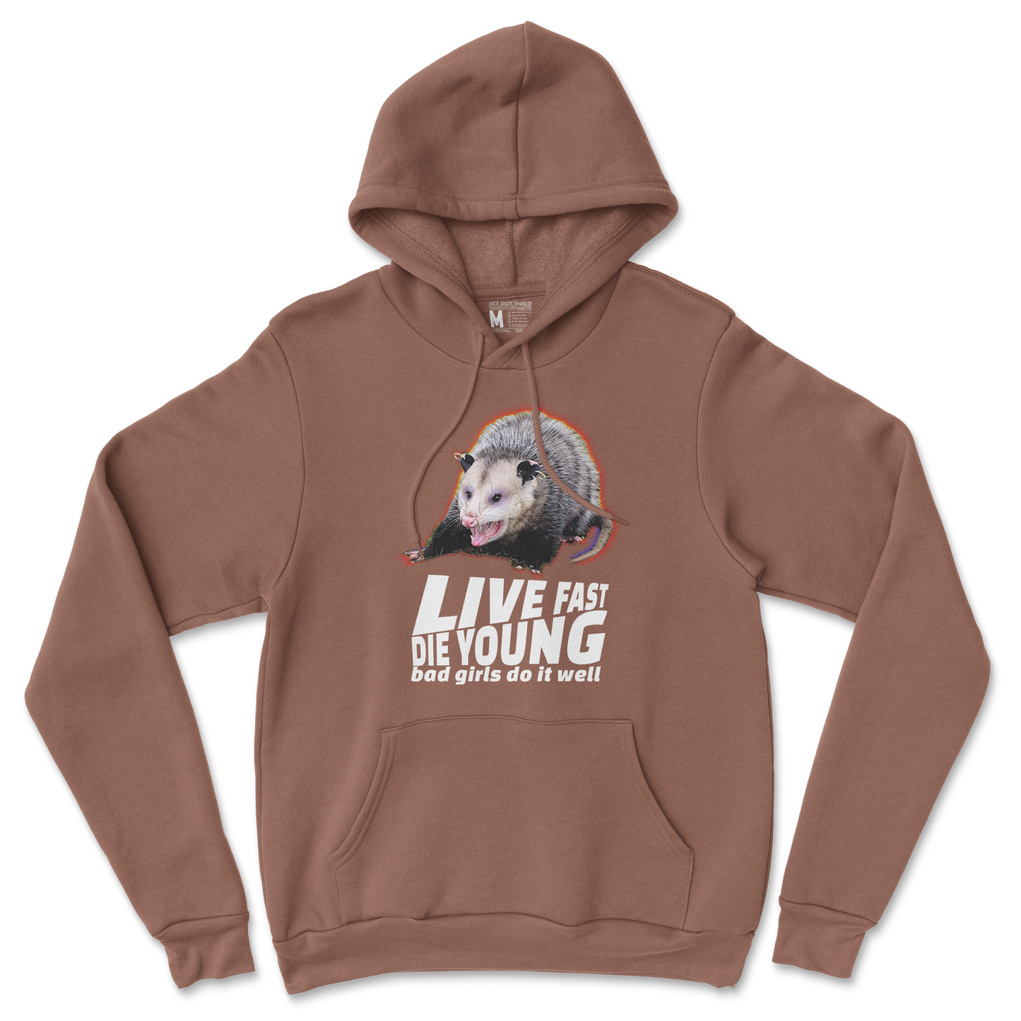 Gildan SoftStyle Hoodie Live Fast Die Young in Cocoa