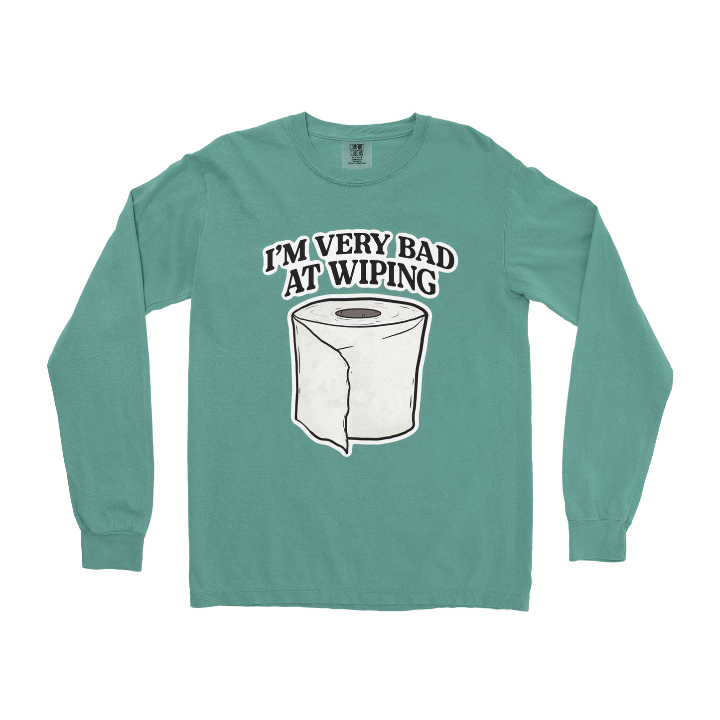 Comfort Colors Long Sleeve Bad Wiper in Light Green
