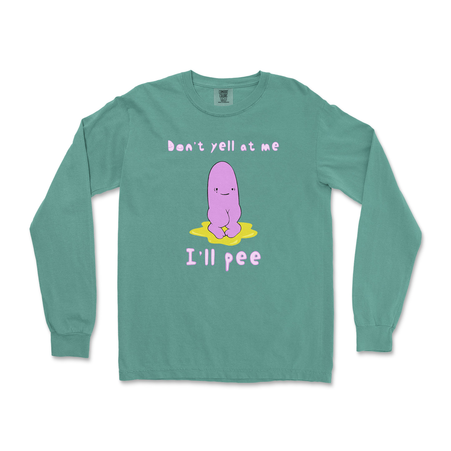 Comfort Colors Long Sleeve Dont Yell 2 in LightGreen