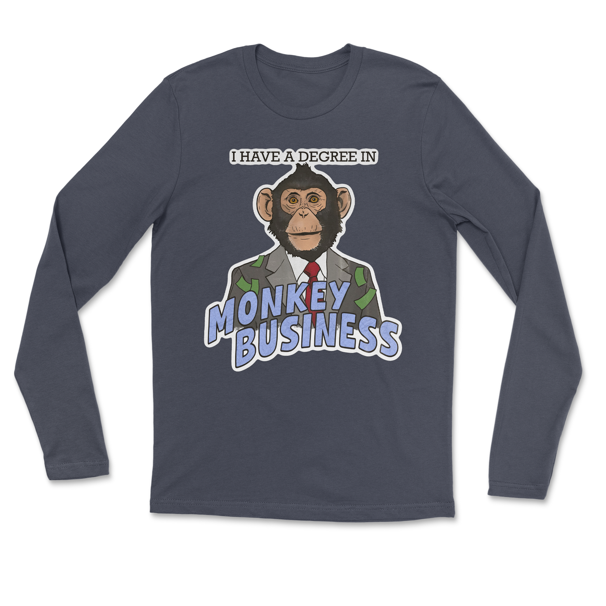 Heavy Blend Long Sleeve Monkey Business in Navy