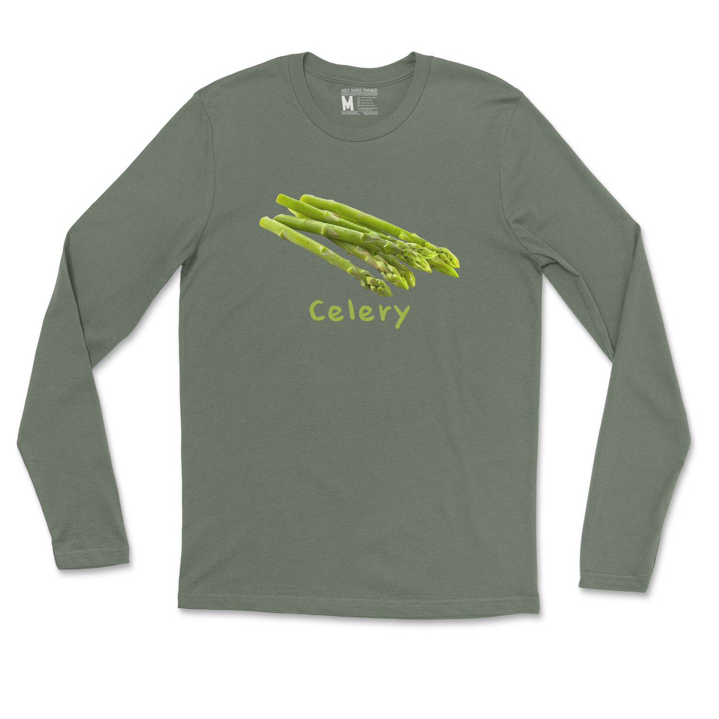 Gildan SoftStyle Long Sleeve Celery in Military Green