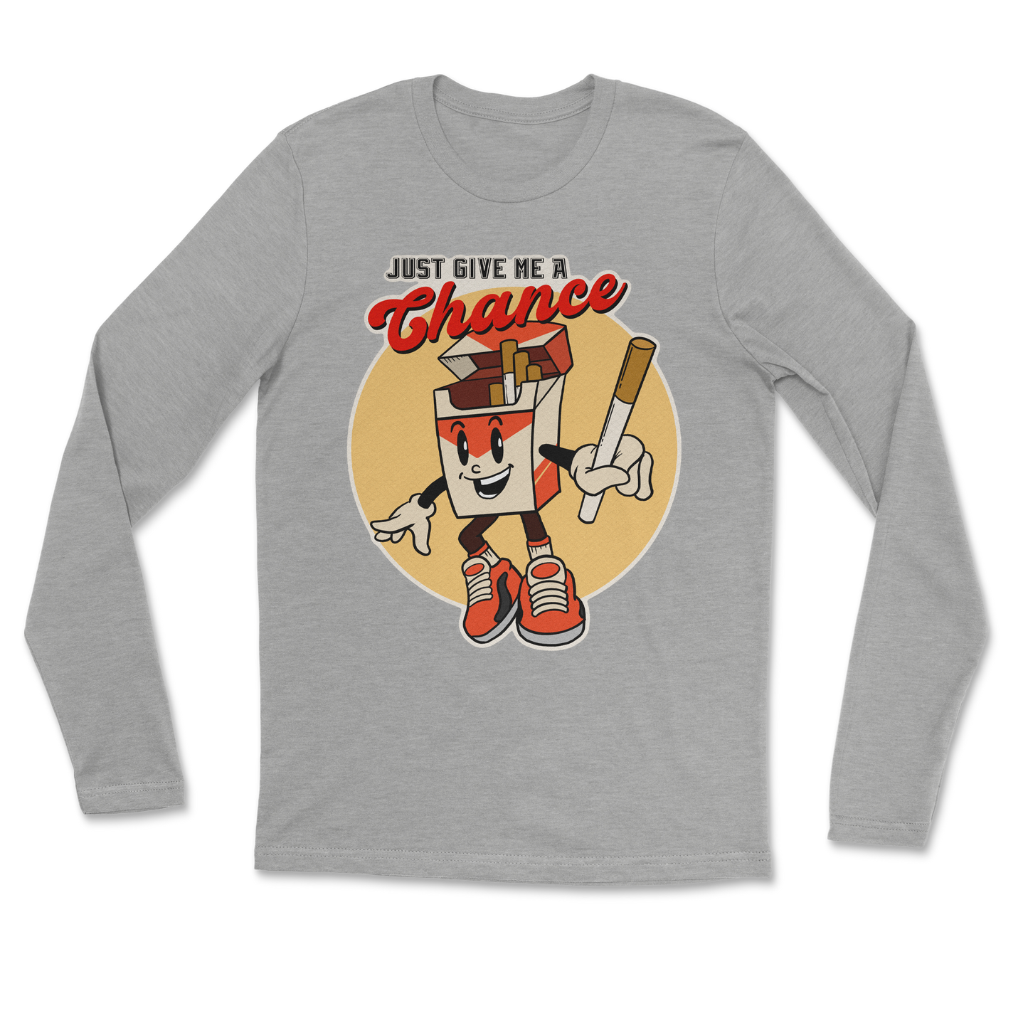 Heavy Blend Long Sleeve Vintage Cigarette in Grey Heather