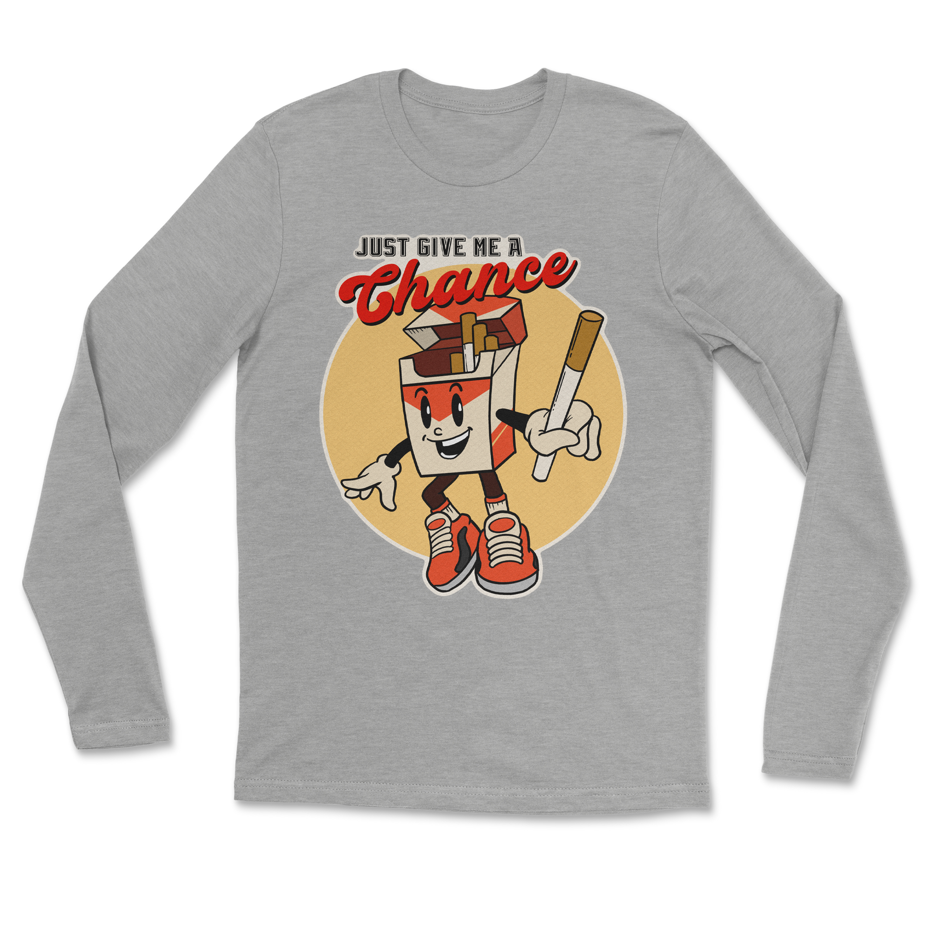 Heavy Blend Long Sleeve Vintage Cigarette in Grey Heather
