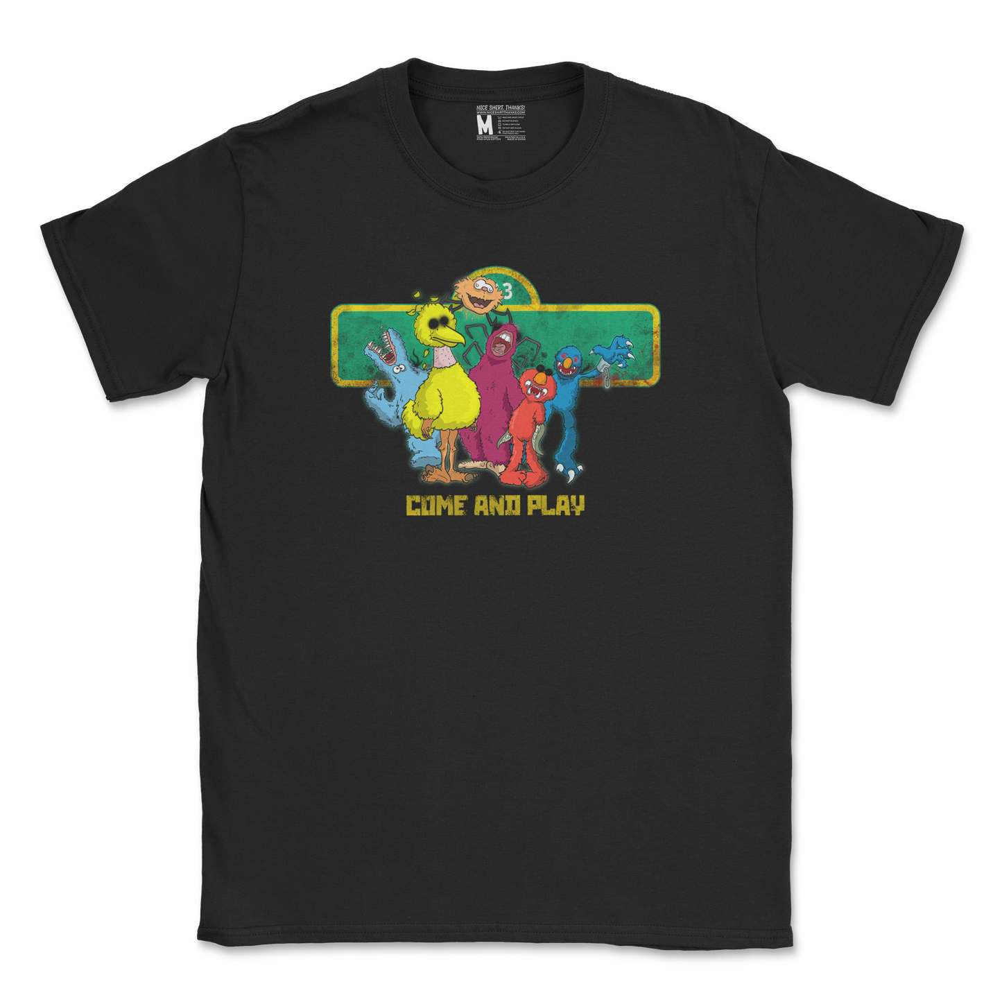 Gildan SoftStyle T-Shirt Cursed Sesame Street in Black