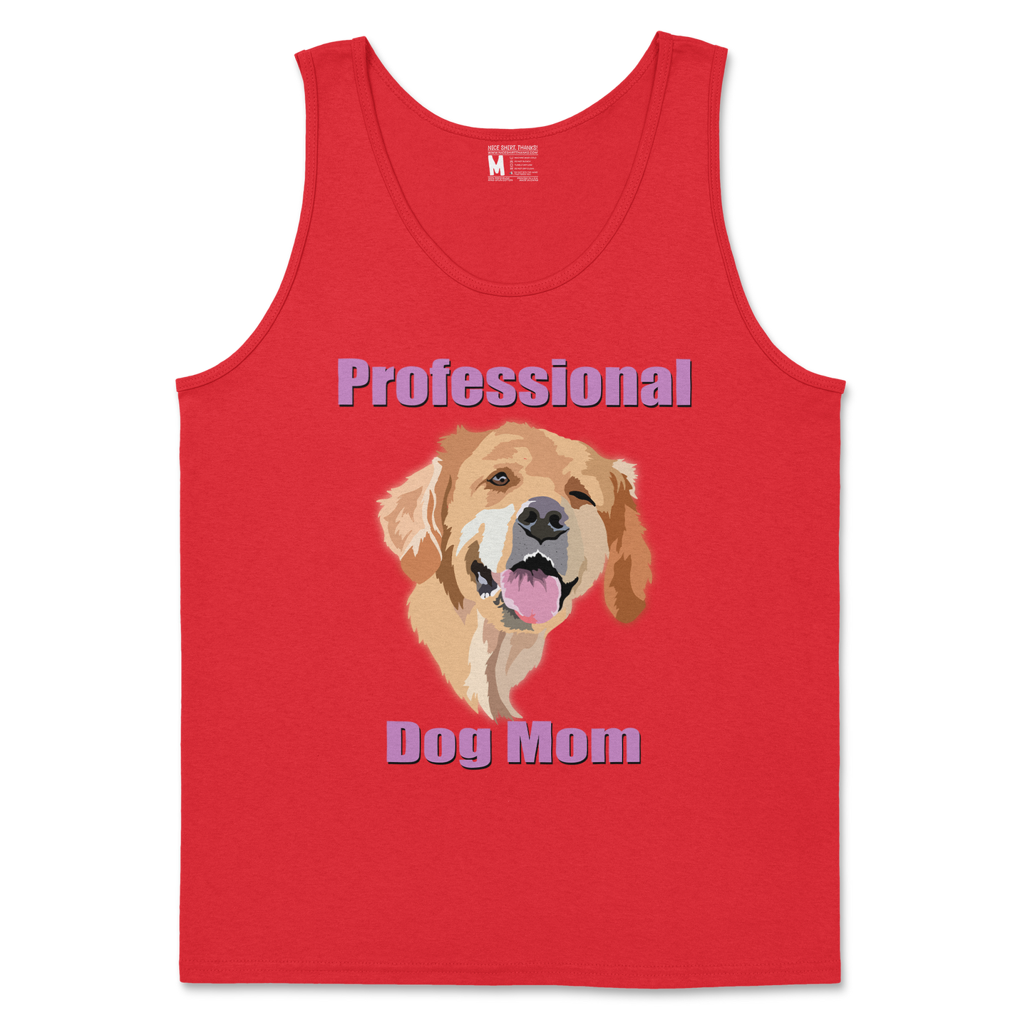 Gildan SoftStyle Tank Top Dog Mom in Red
