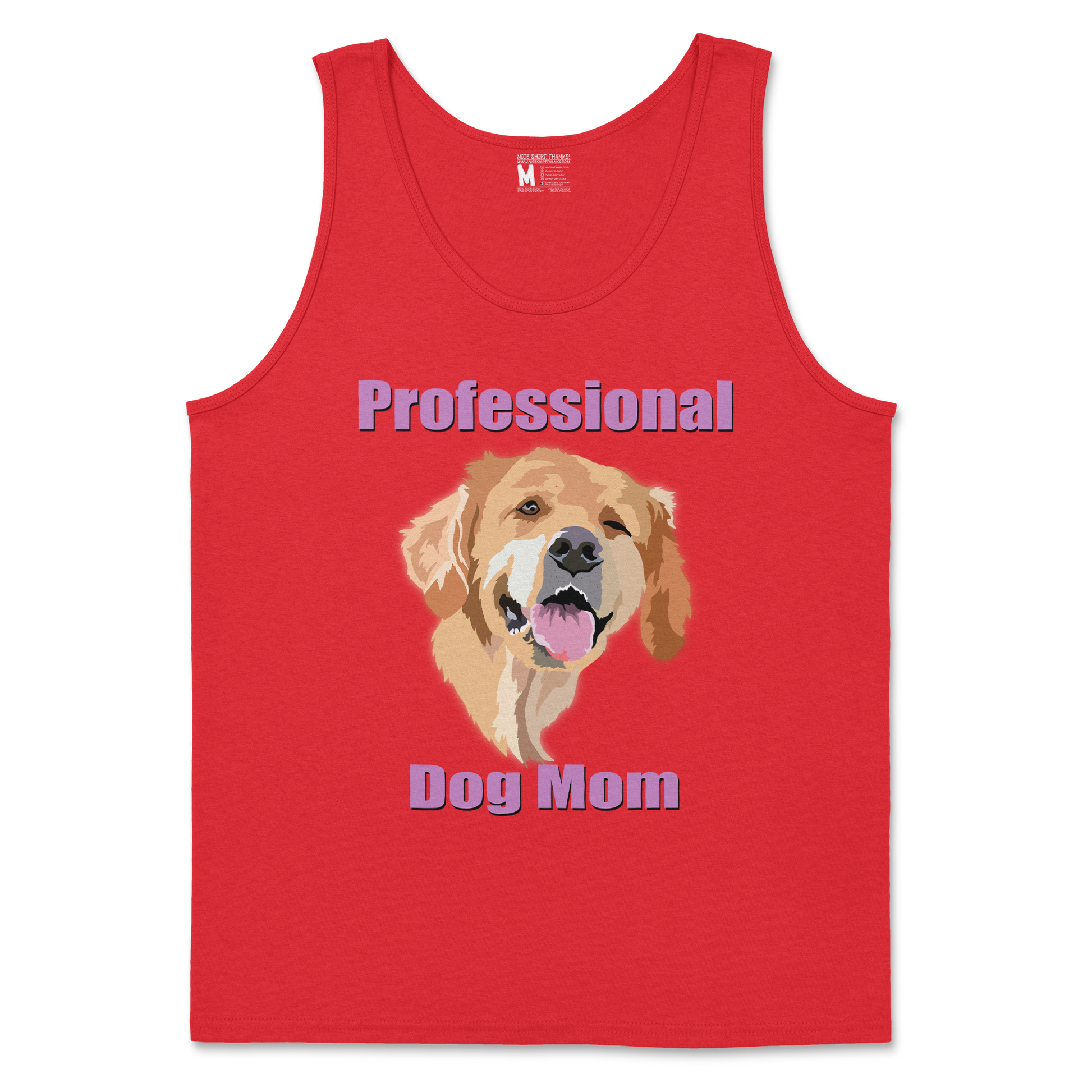 Gildan SoftStyle Tank Top Dog Mom in Red