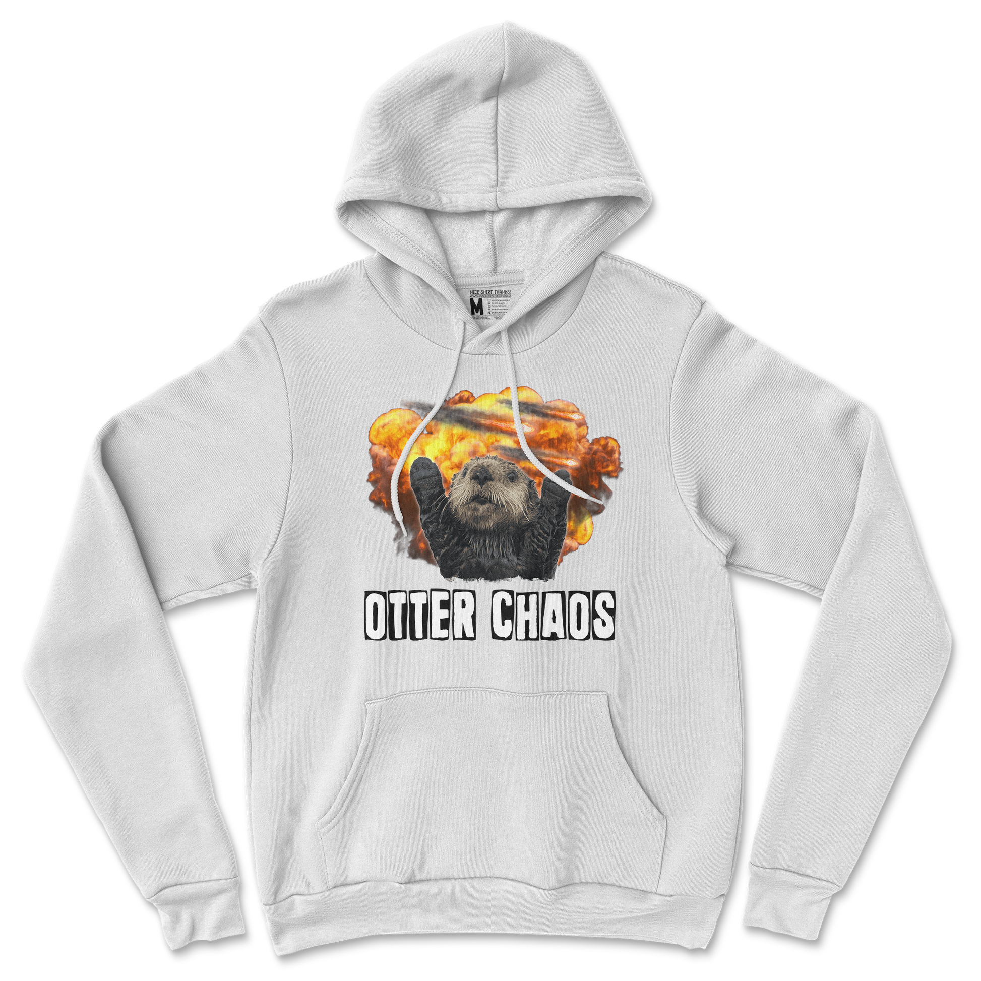 Gildan SoftStyle Hoodie Otter Chaos in White