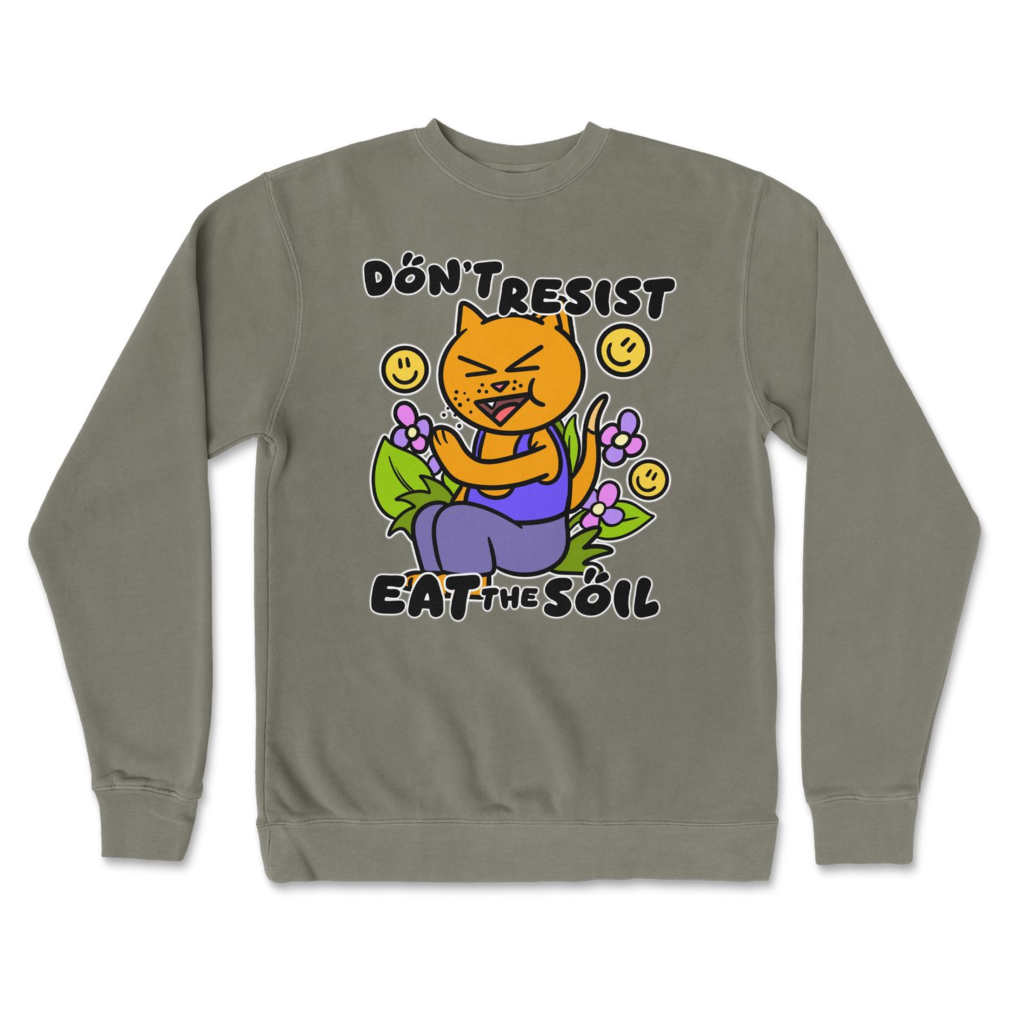 Independent Clothing Co. Crew Neck Eat The Soil in Army