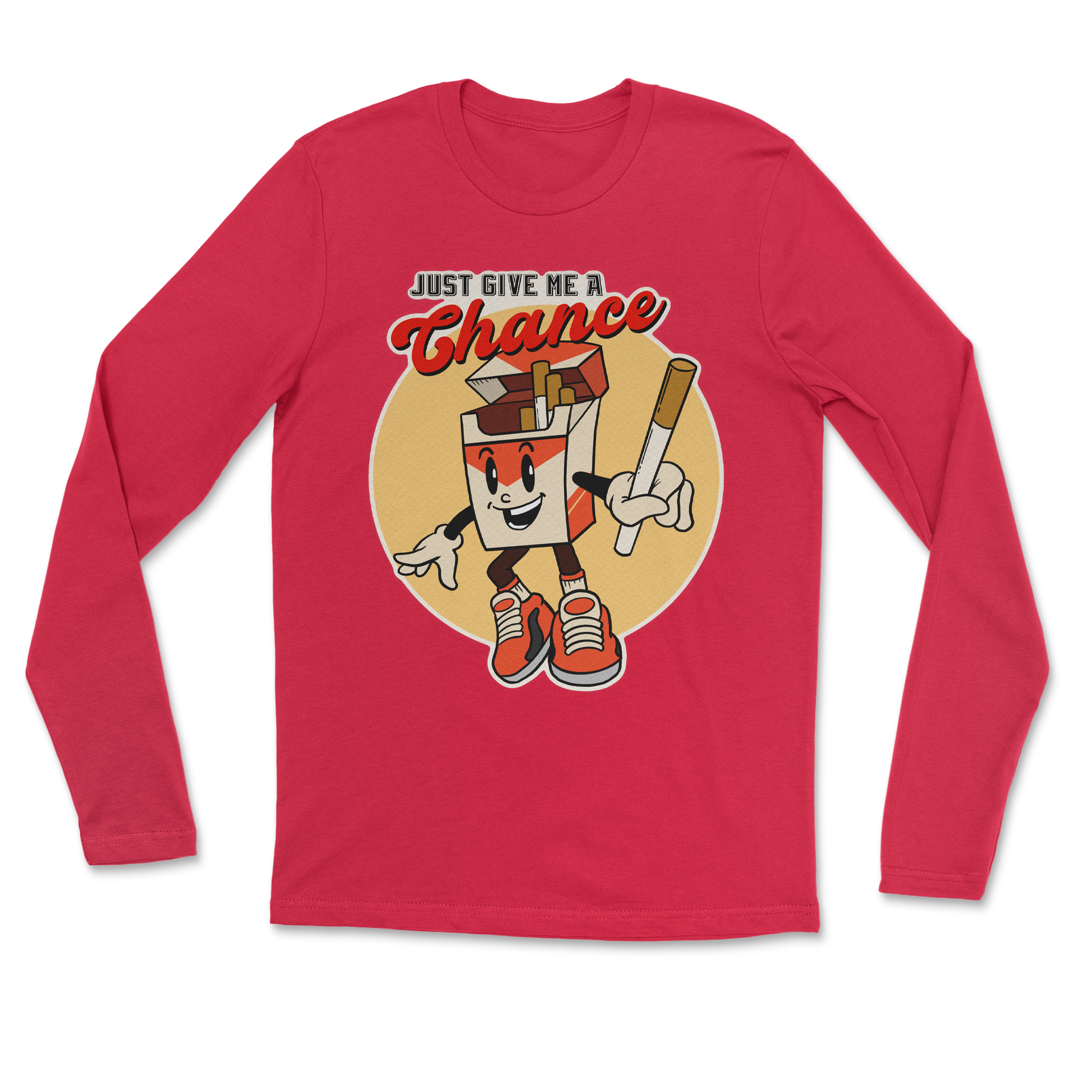 Heavy Blend Long Sleeve Vintage Cigarette in Red