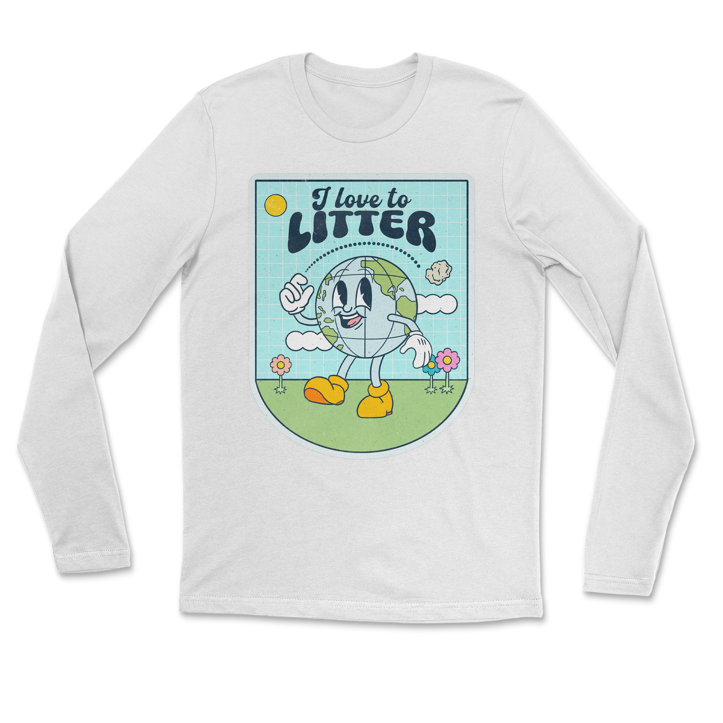 Heavy Blend Long Sleeve Earth Day in White