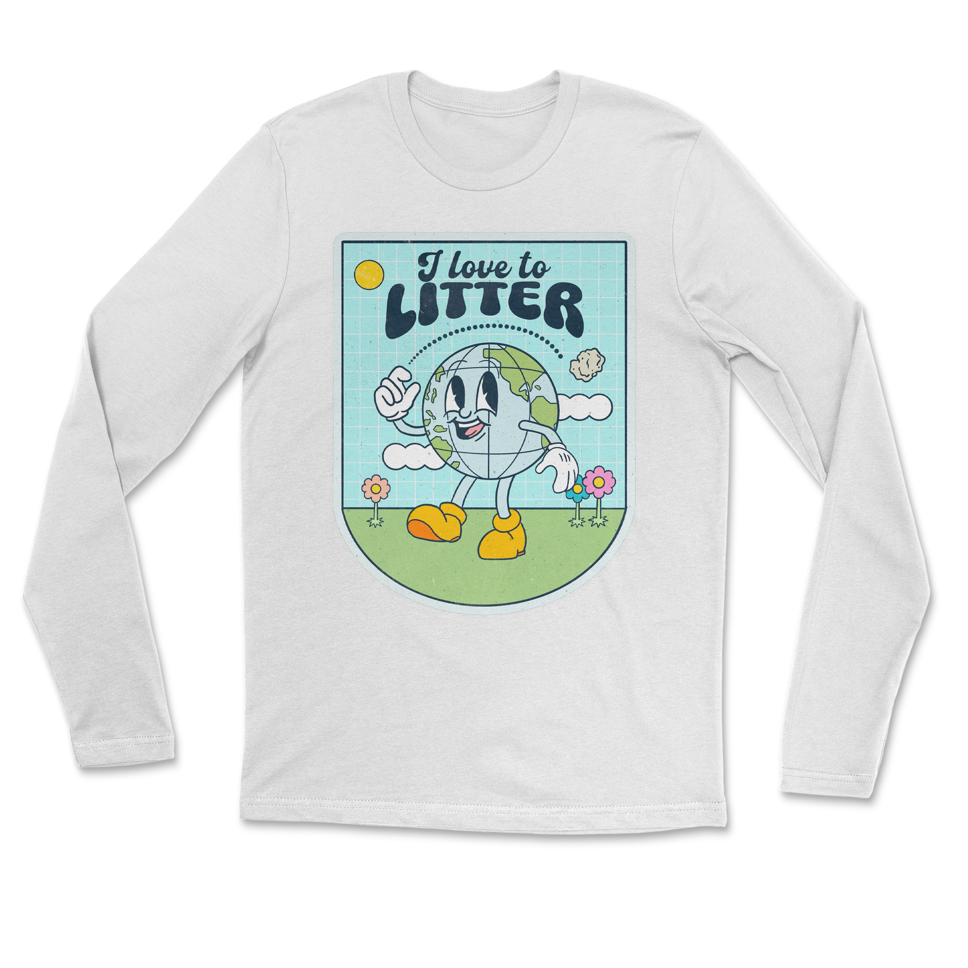 Heavy Blend Long Sleeve Earth Day in White