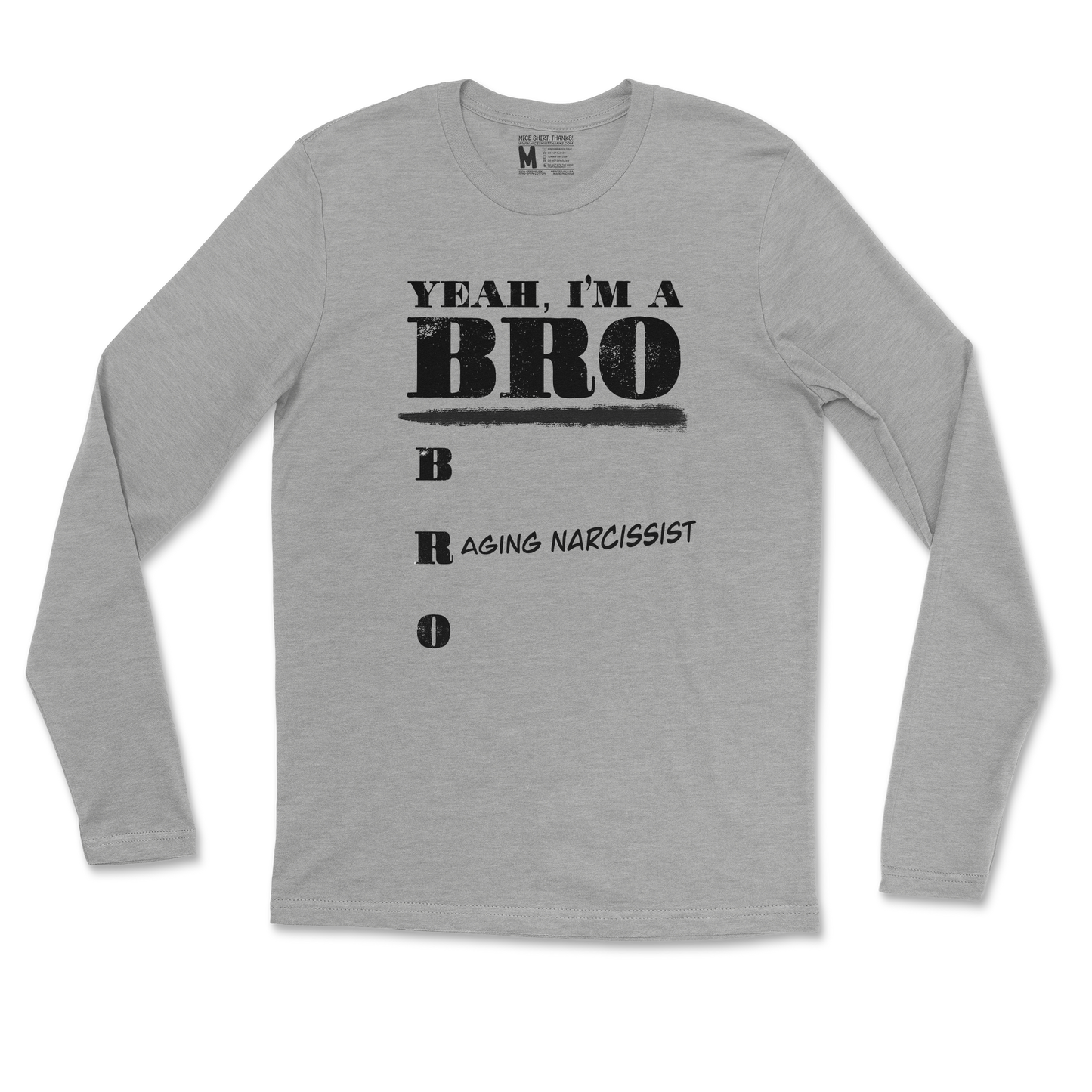 Gildan SoftStyle Long Sleeve Im Your Bro in Sports Grey