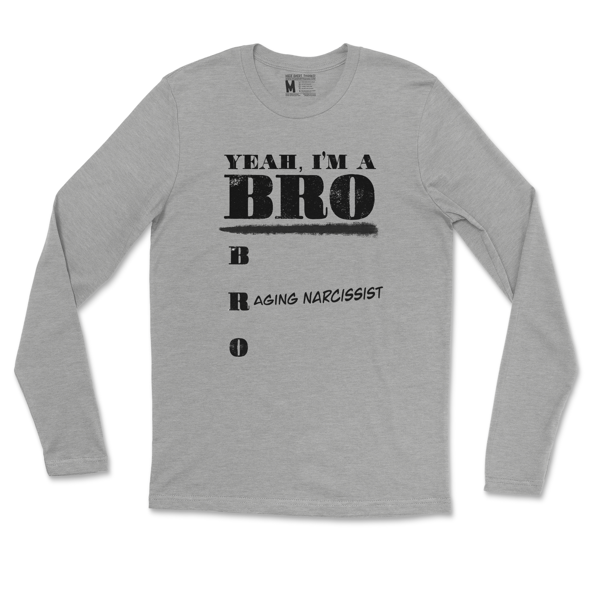 Gildan SoftStyle Long Sleeve Im Your Bro in Sports Grey