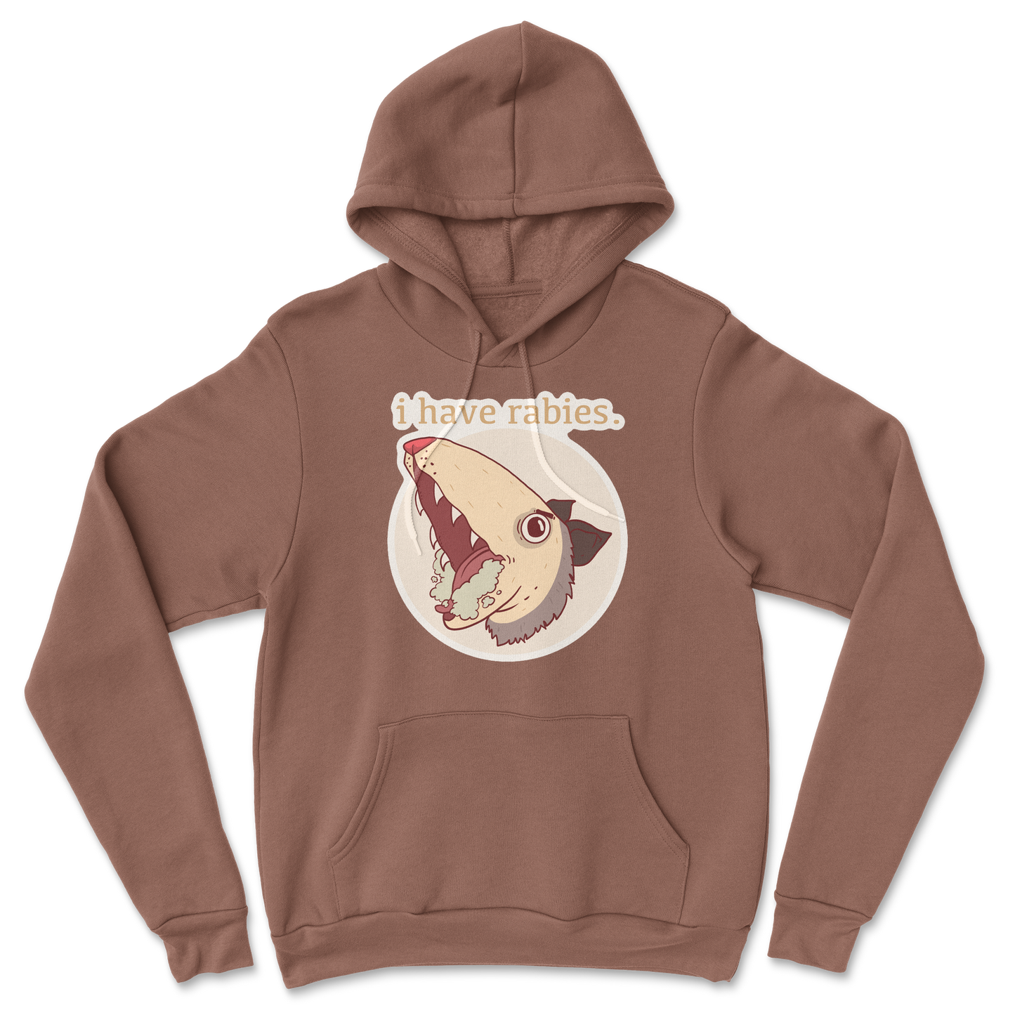 Heavy Blend Hoodie I Have Rabies in Cocoa
