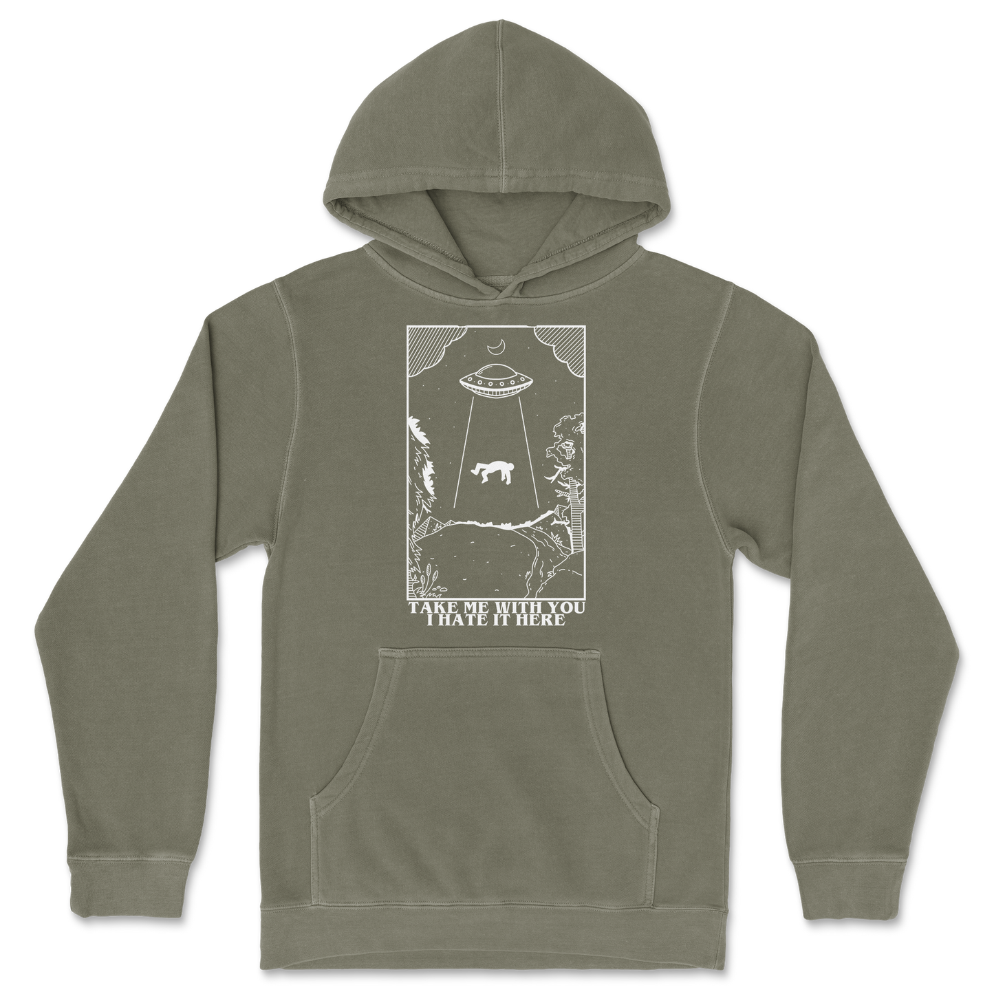 Independent Clothing Co. Hoodie Abduct Me in Olive