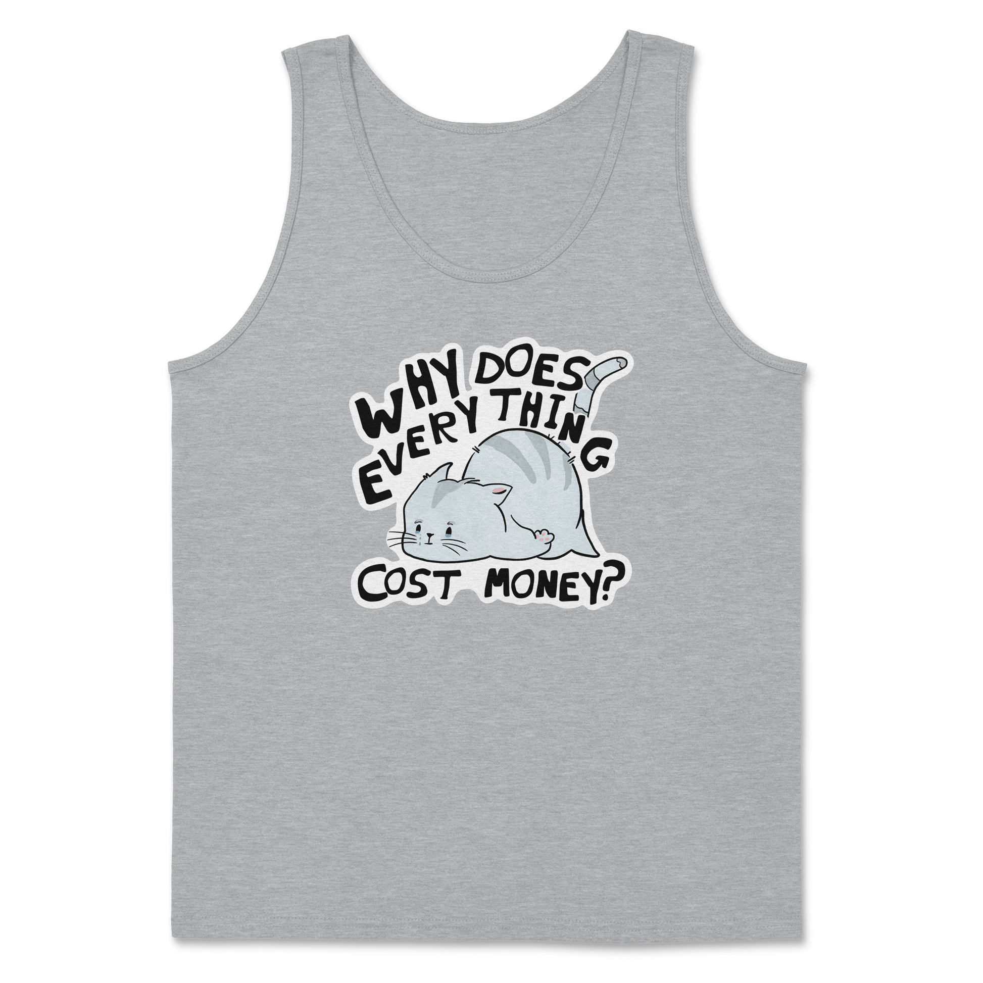 Heavy Blend Tank Top Broke Cat in Sports Grey
