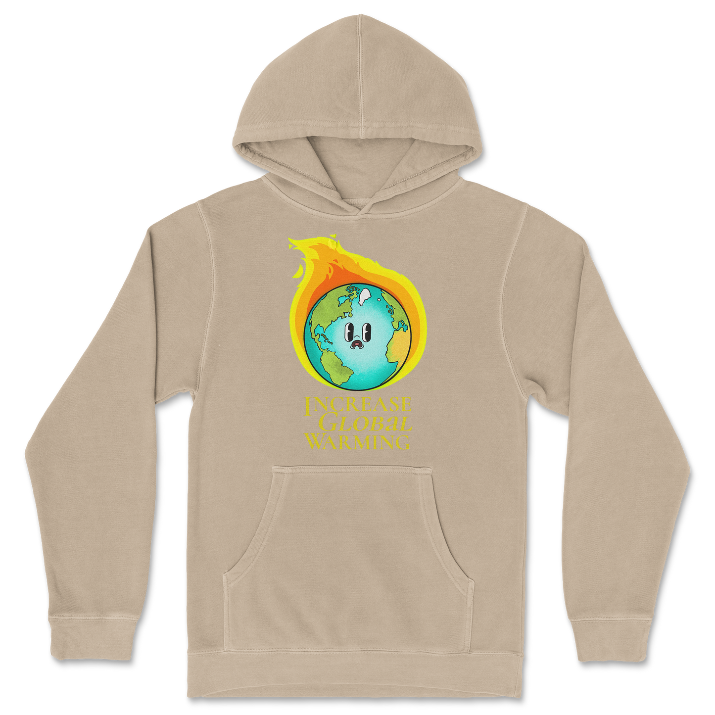 Independent Clothing Co. Hoodie Increase Global Warming in Sandstone