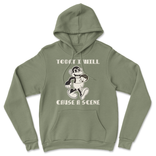 The Nice Shirt Hoodie Cause A Scene  in Military-Green