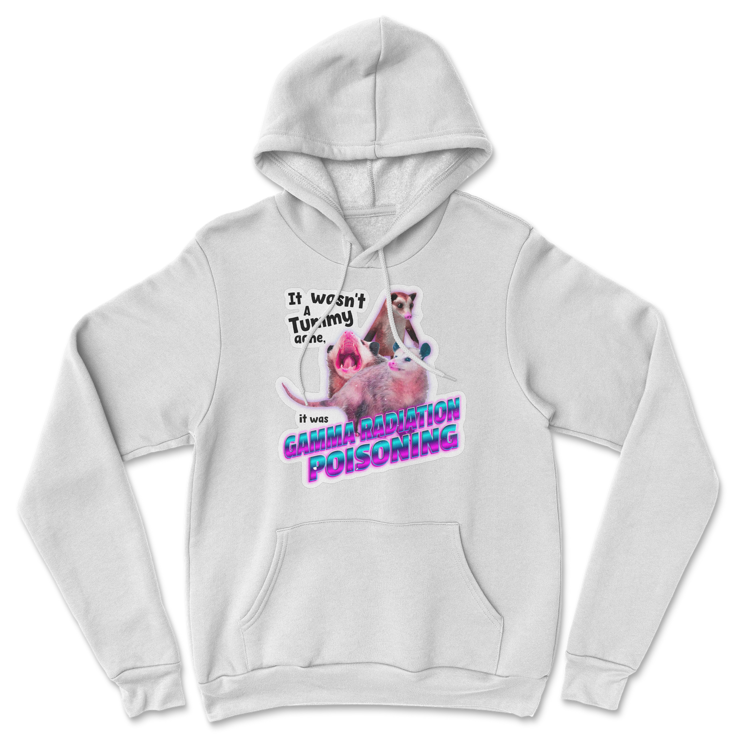 The Nice Shirt Hoodie Possum Radiation in White