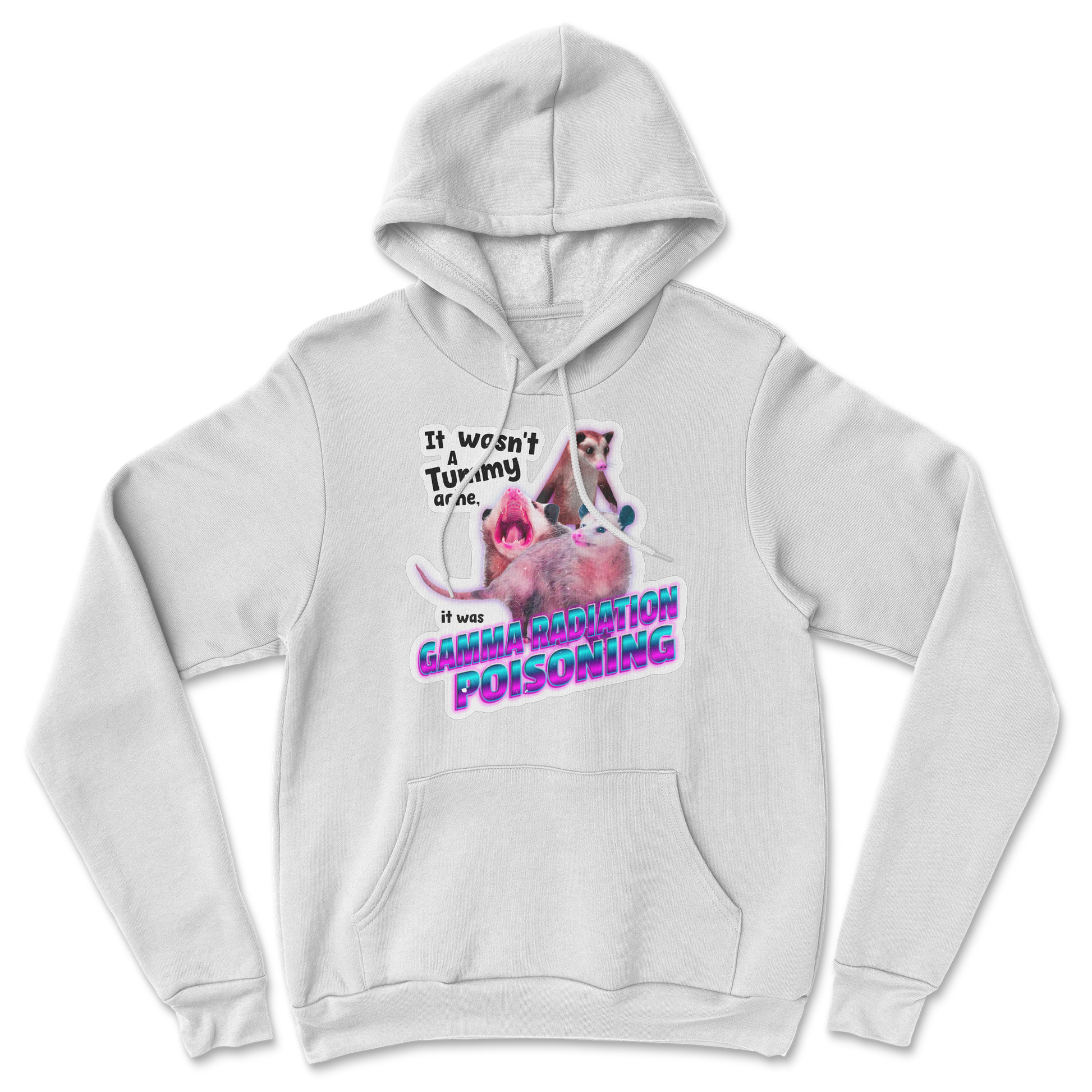 The Nice Shirt Hoodie Possum Radiation  in White