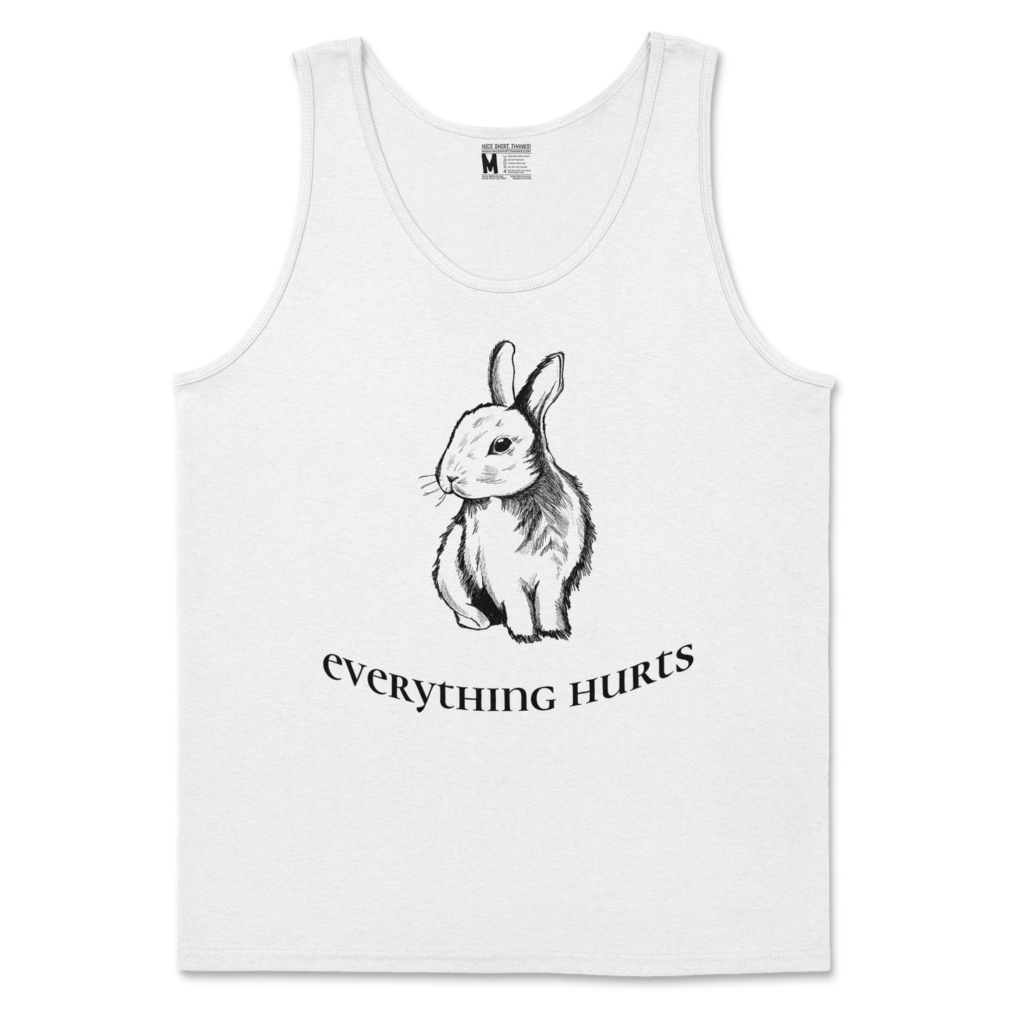 Gildan SoftStyle Tank Top Everything Hurts in White