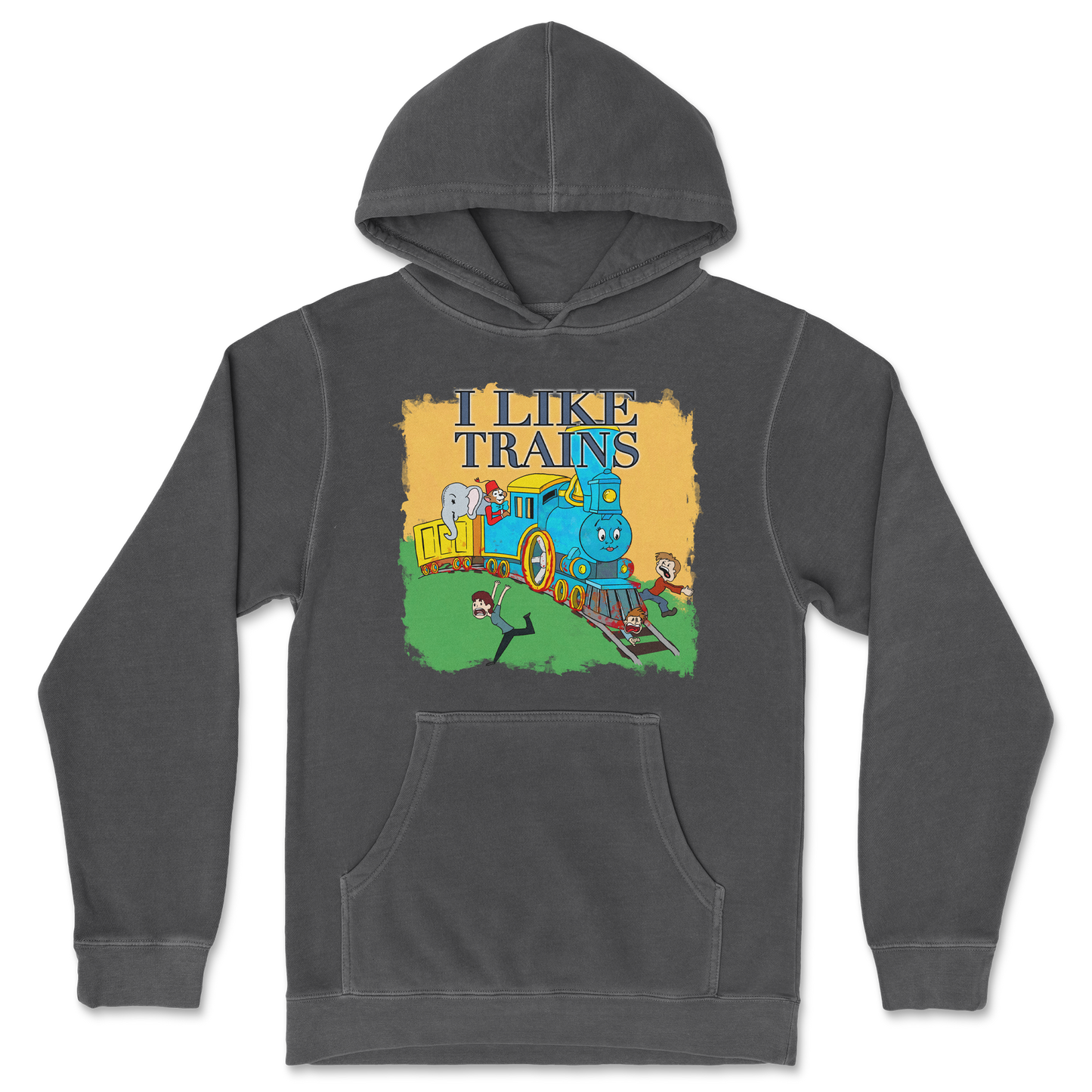Independent Clothing Co. Hoodie I Like Trains in Black