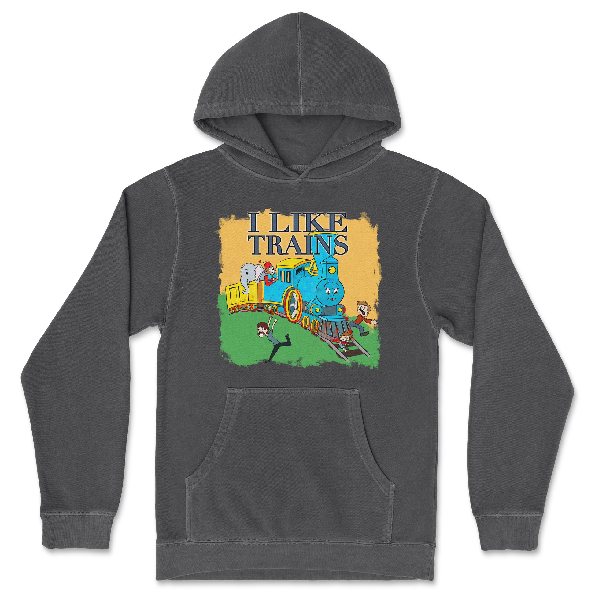 Independent Clothing Co. Hoodie I Like Trains in Black