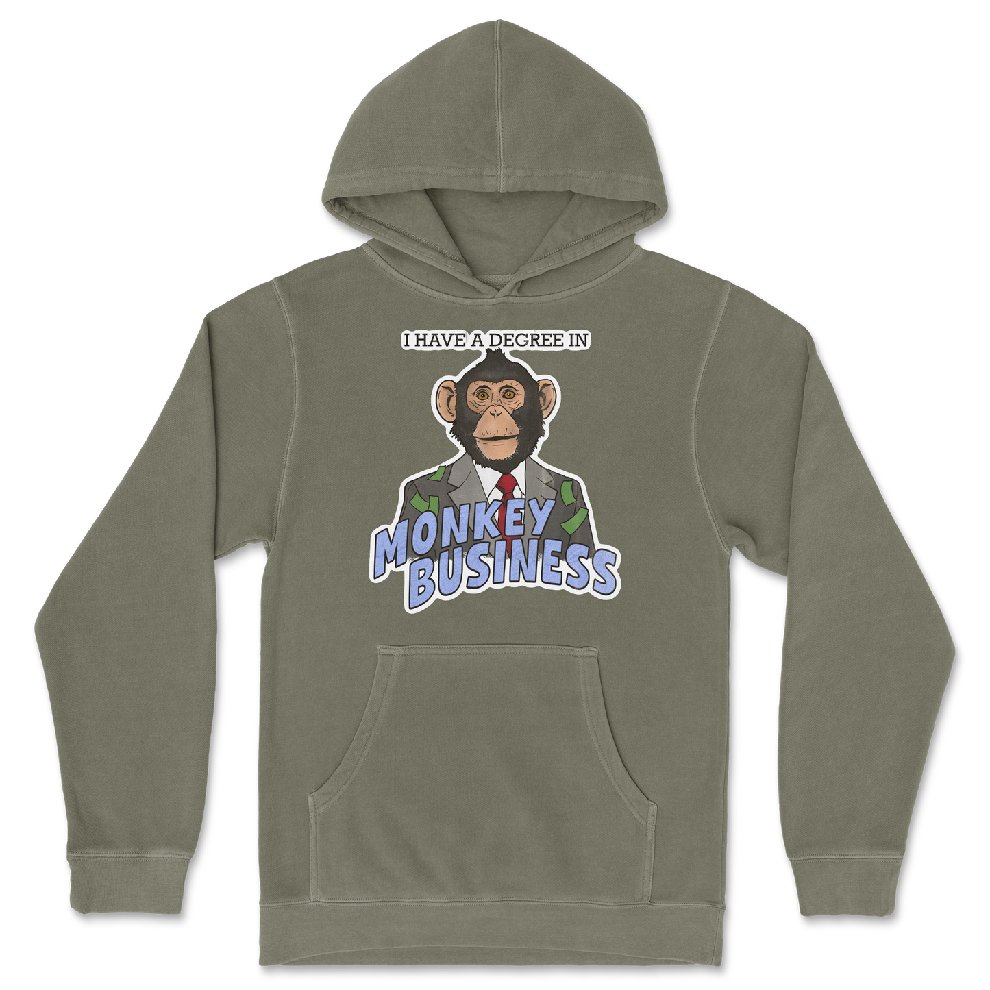 Independent Clothing Co. Hoodie Monkey Business in Olive