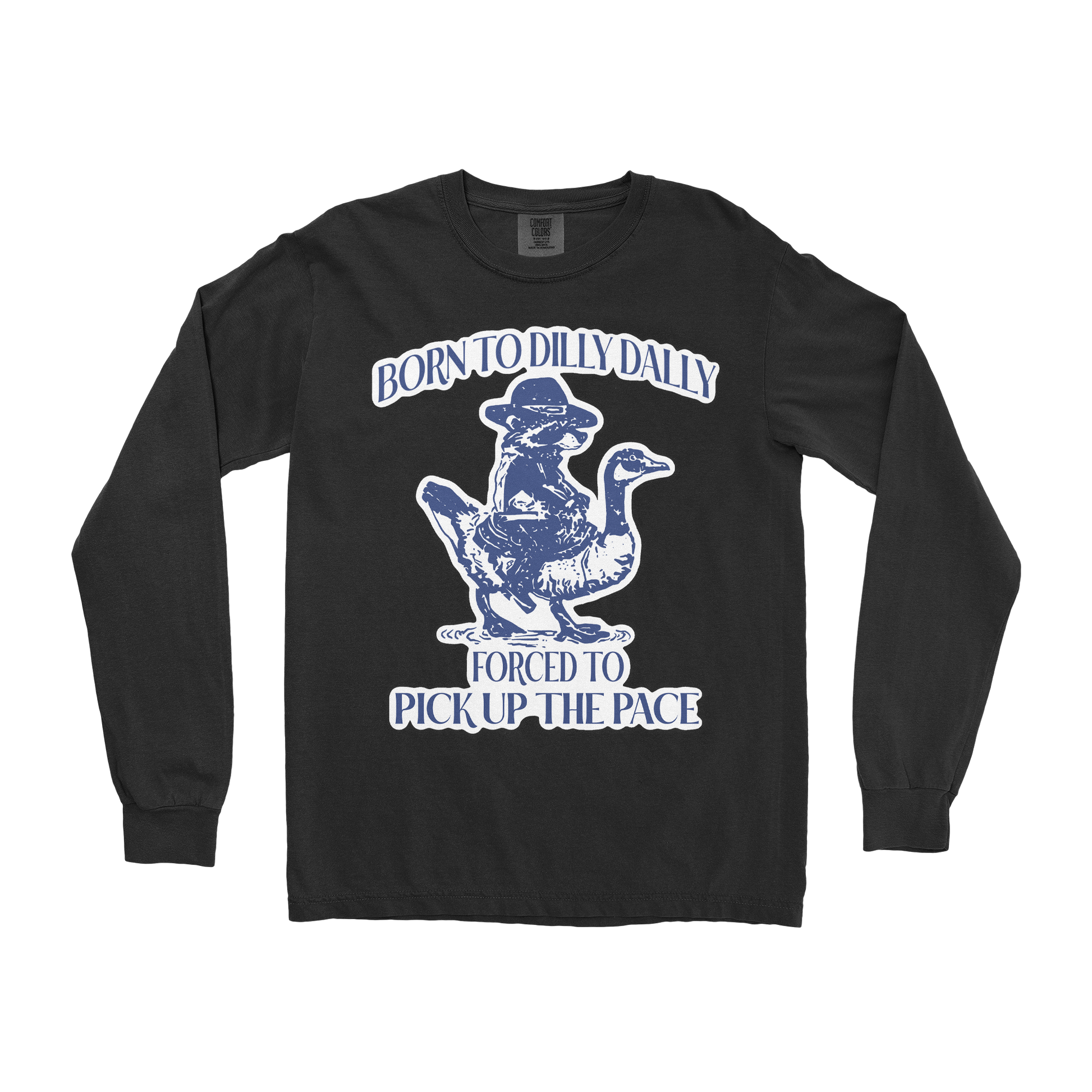 Comfort Colors Long Sleeve Dilly Dally  in Black