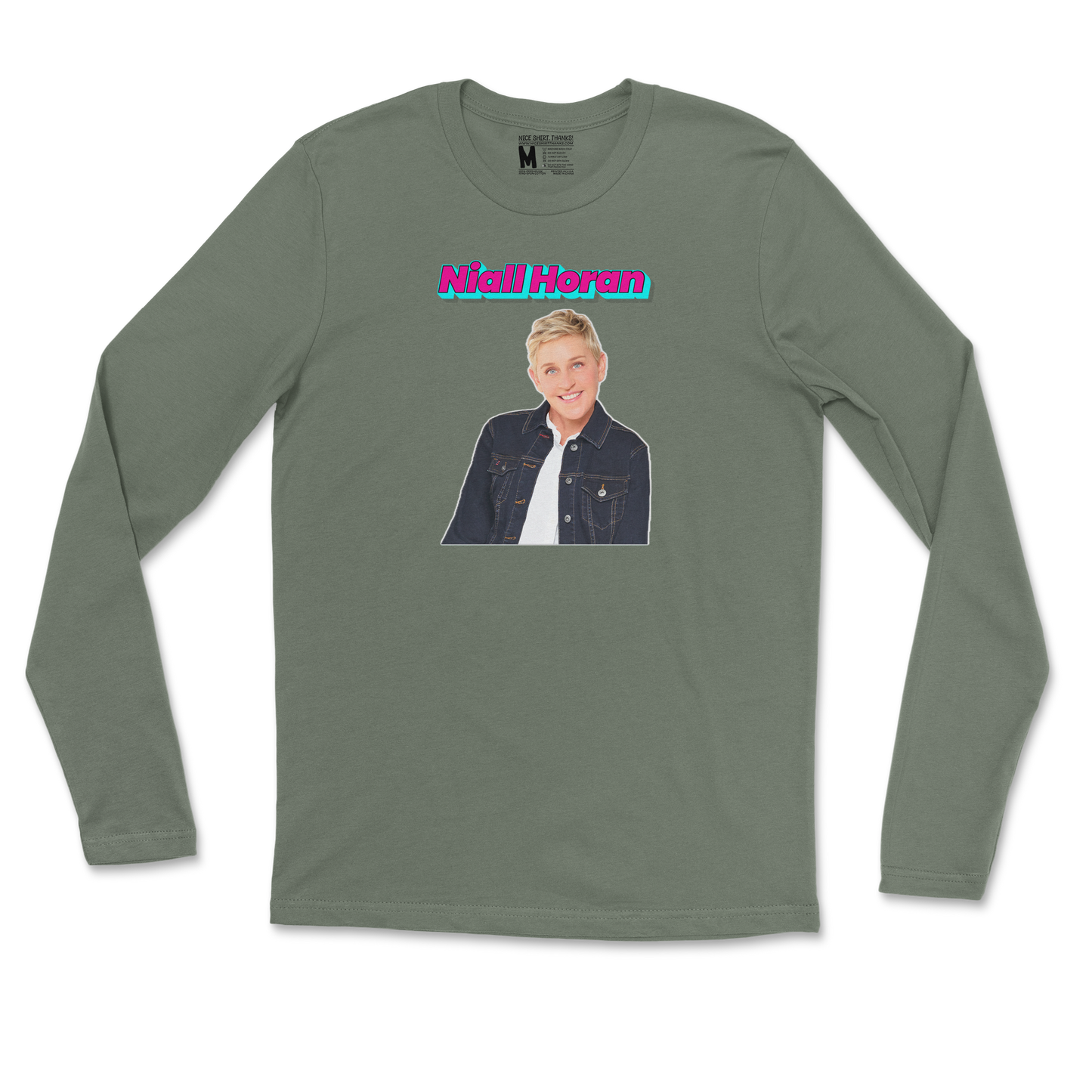 Gildan SoftStyle Long Sleeve Niall Horan in Military-Green