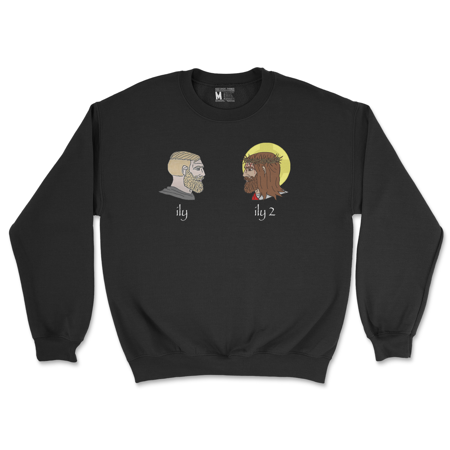 Gildan SoftStyle Crew Neck ILY in Black
