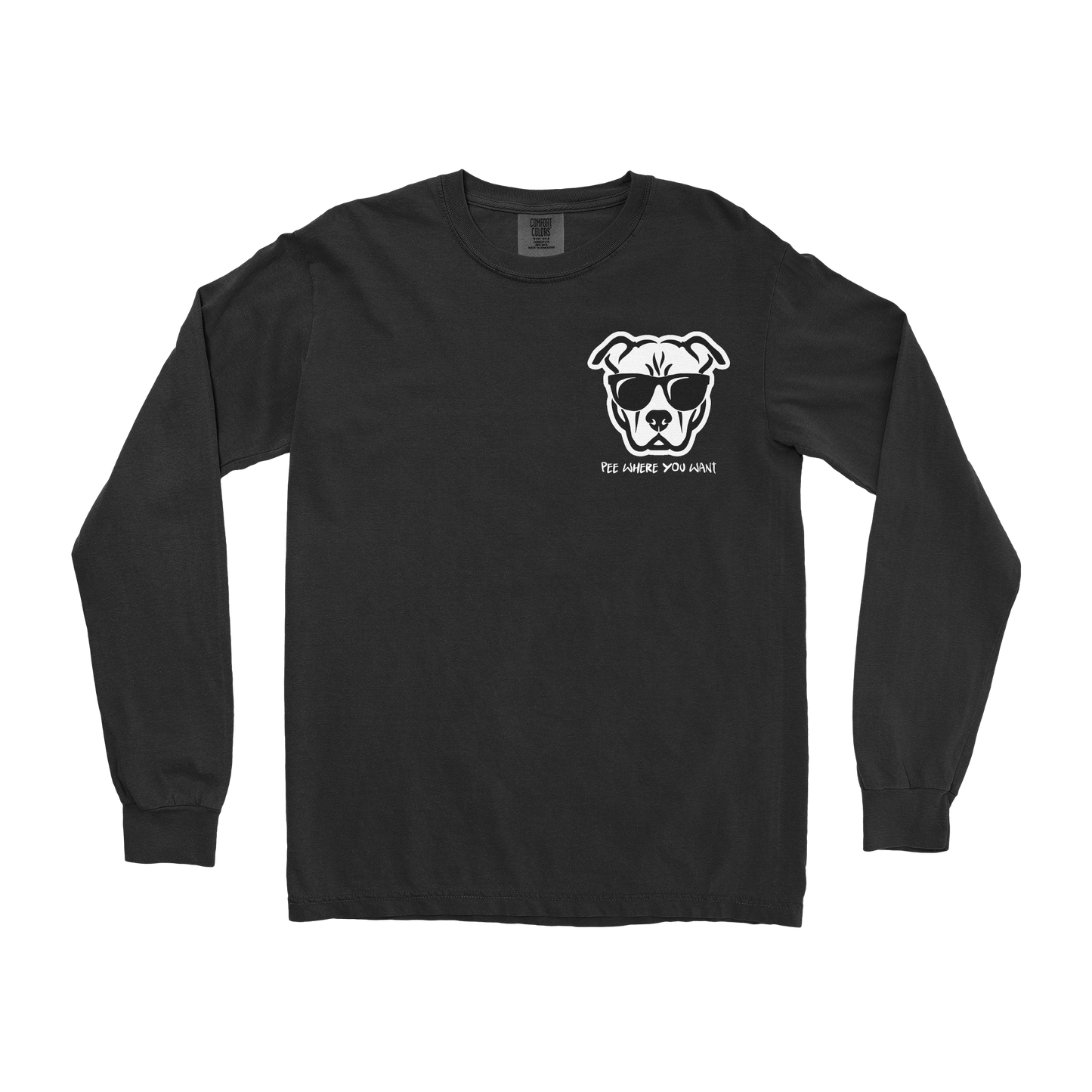 Comfort Colors Long Sleeve Pee Where You Want in Black