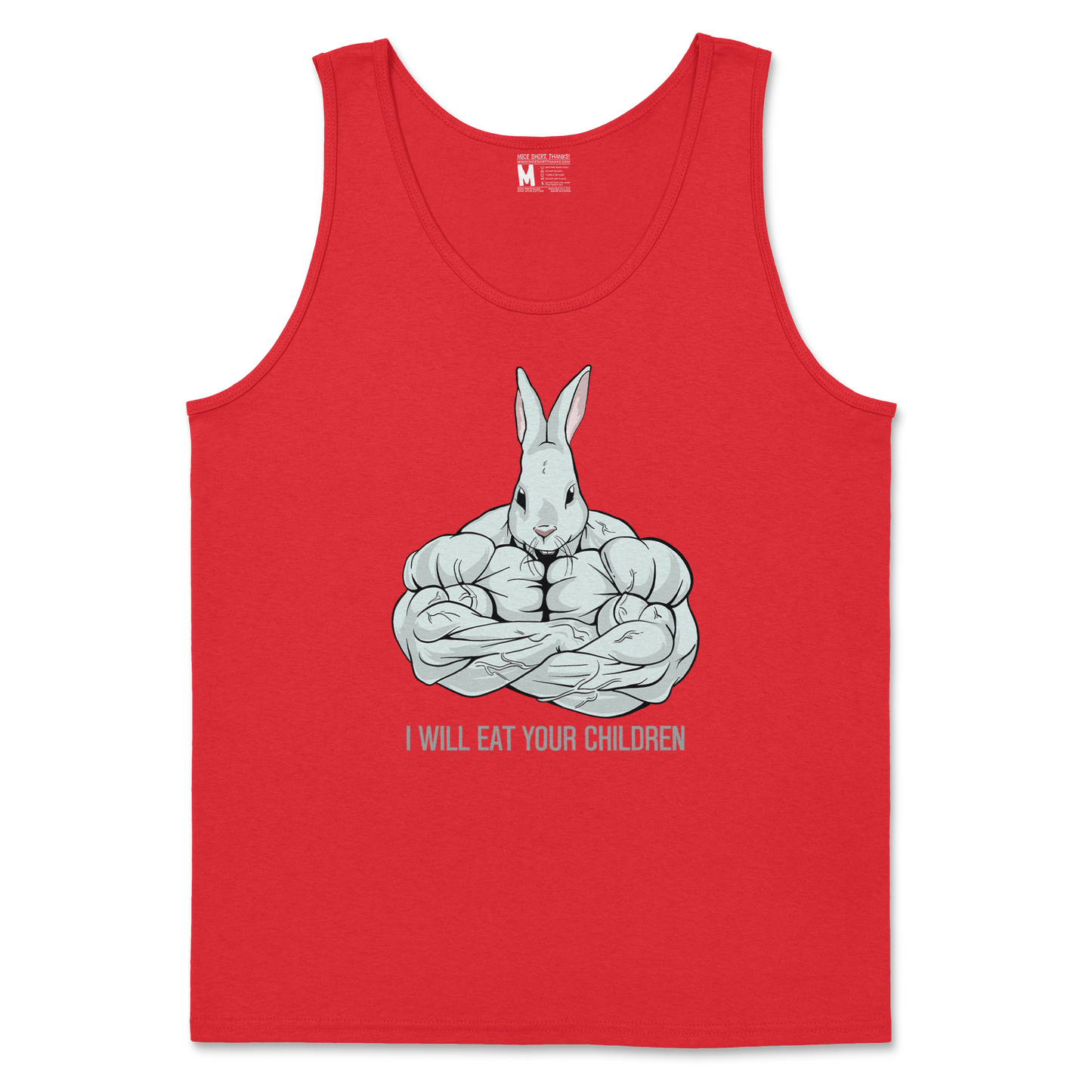 Gildan SoftStyle Tank Top Scary Rabbit in Red
