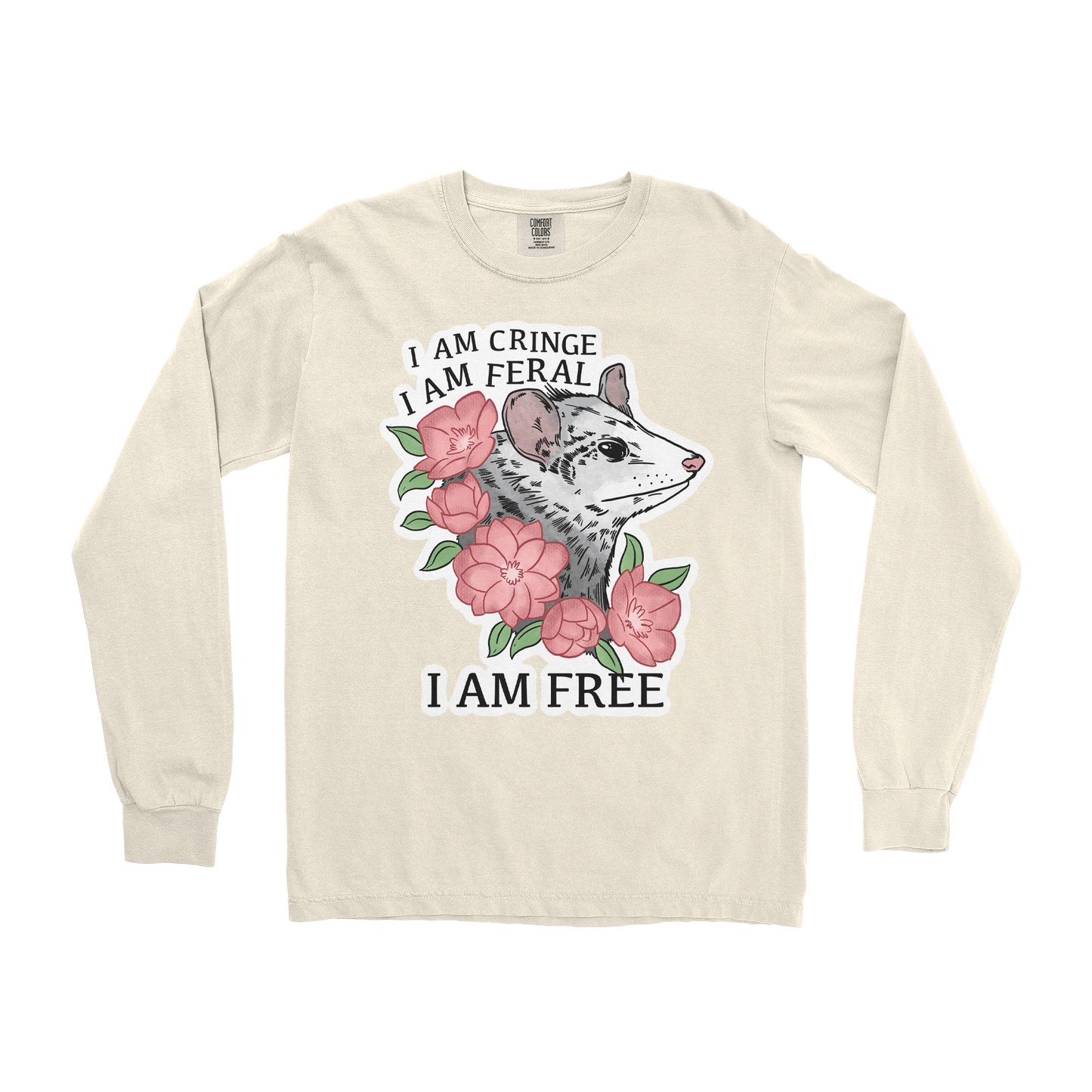 Comfort Colors Long Sleeve I Am Cringe in Ivory