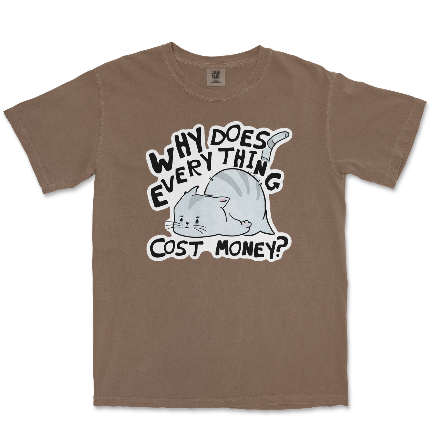 Comfort Colors T-Shirt Broke Cat in Espresso