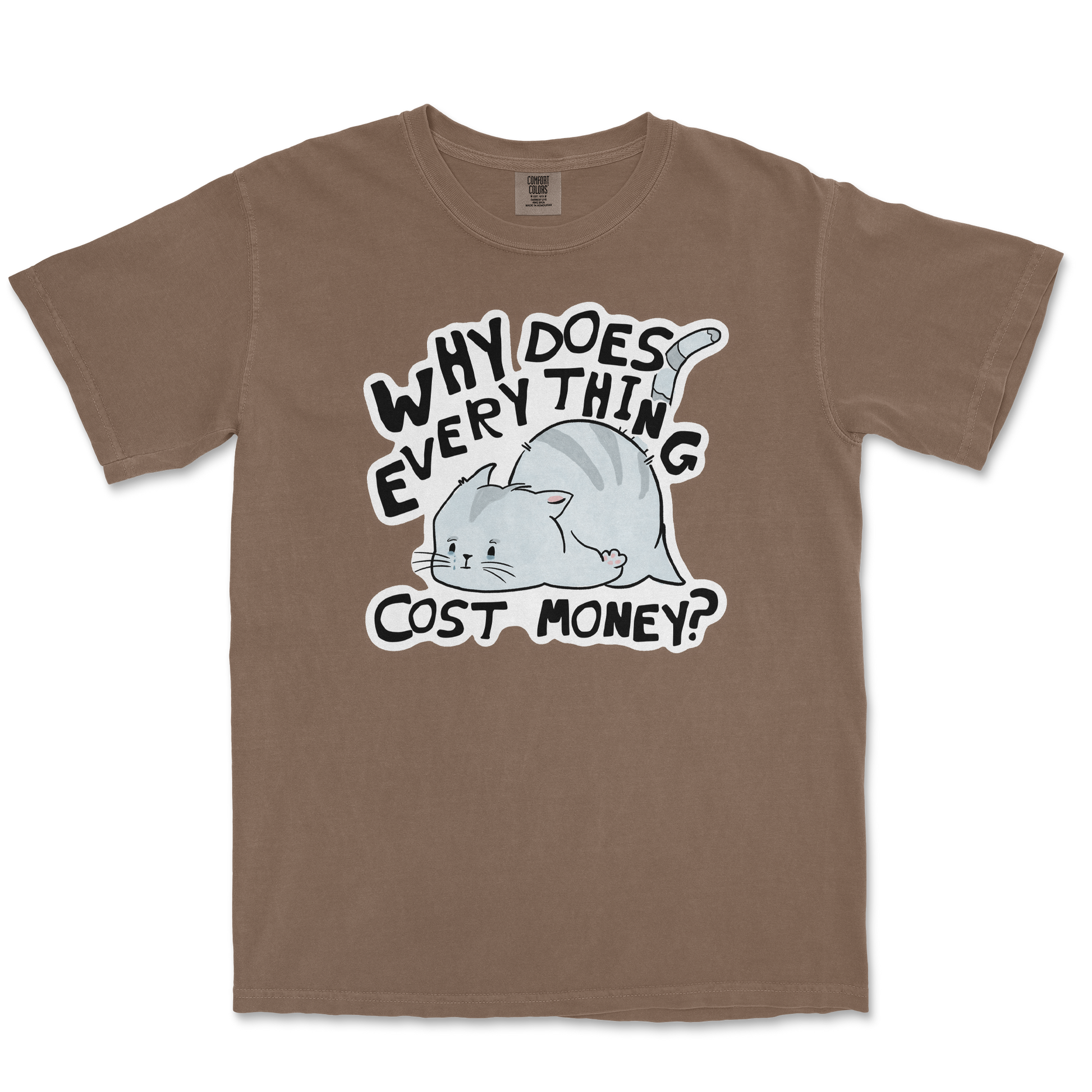 Comfort Colors T-Shirt Broke Cat in Espresso