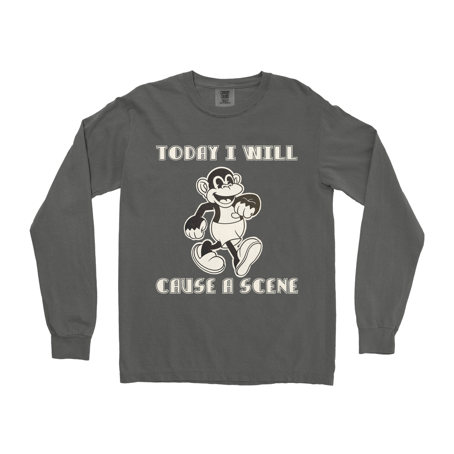 Comfort Colors Long Sleeve Cause A Scene in Pepper